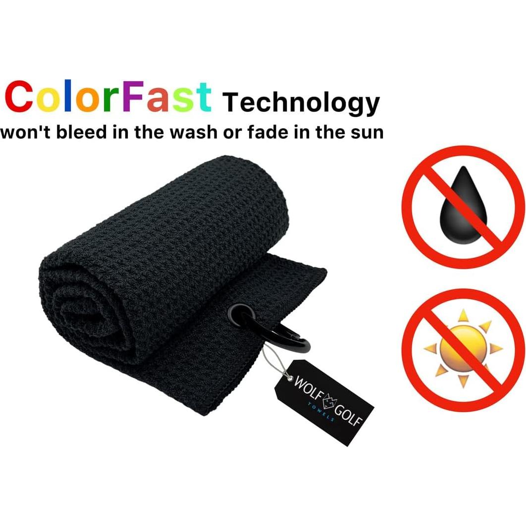 Toalla de Golf Wolf - Microfibra 60x40 cm - Bordada USA