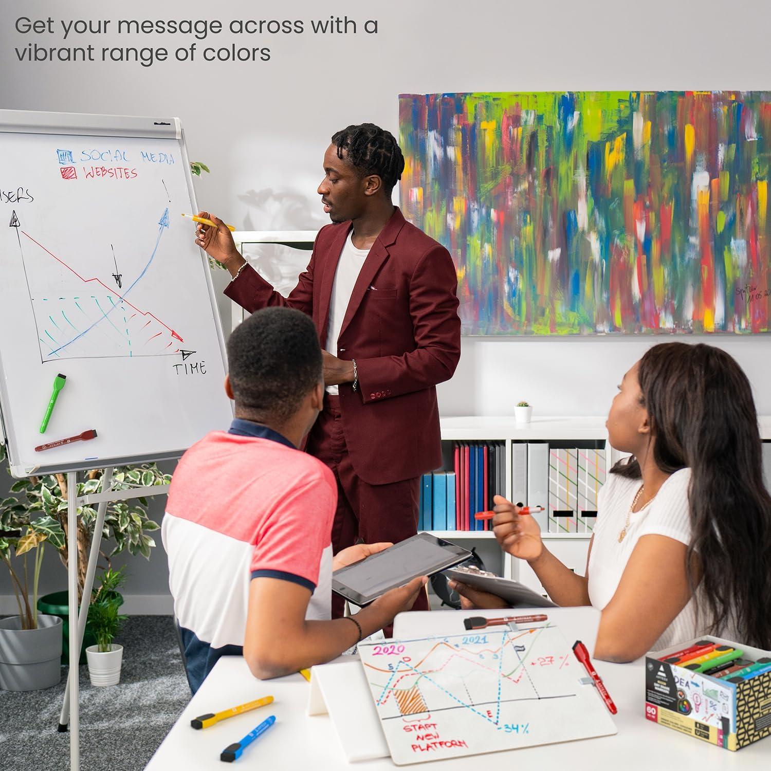 Marcadores Magnéticos ARTEZA 60 Piezas Punta Fina Multicolor