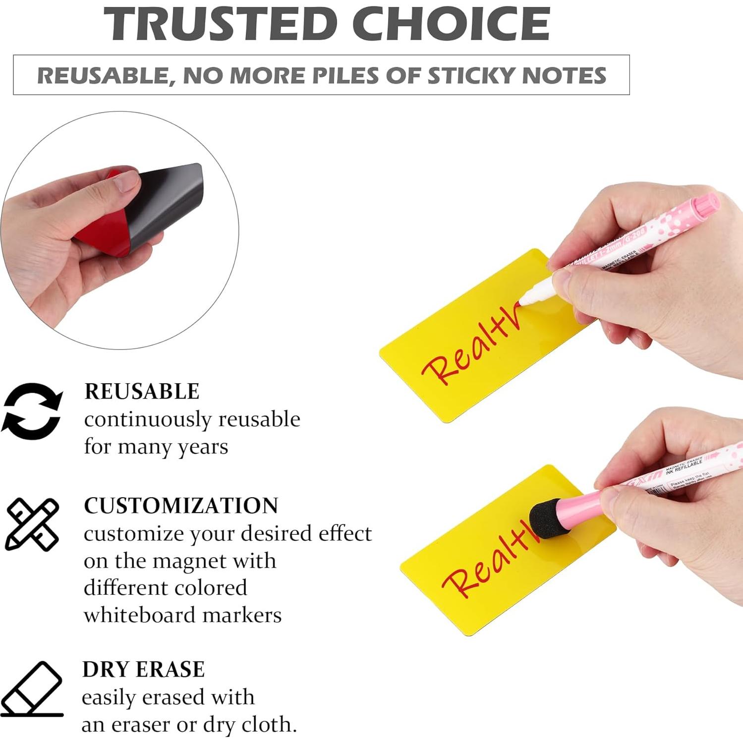 Etiquetas Magnéticas Reutilizables Realth Multicolor 40 Pcs