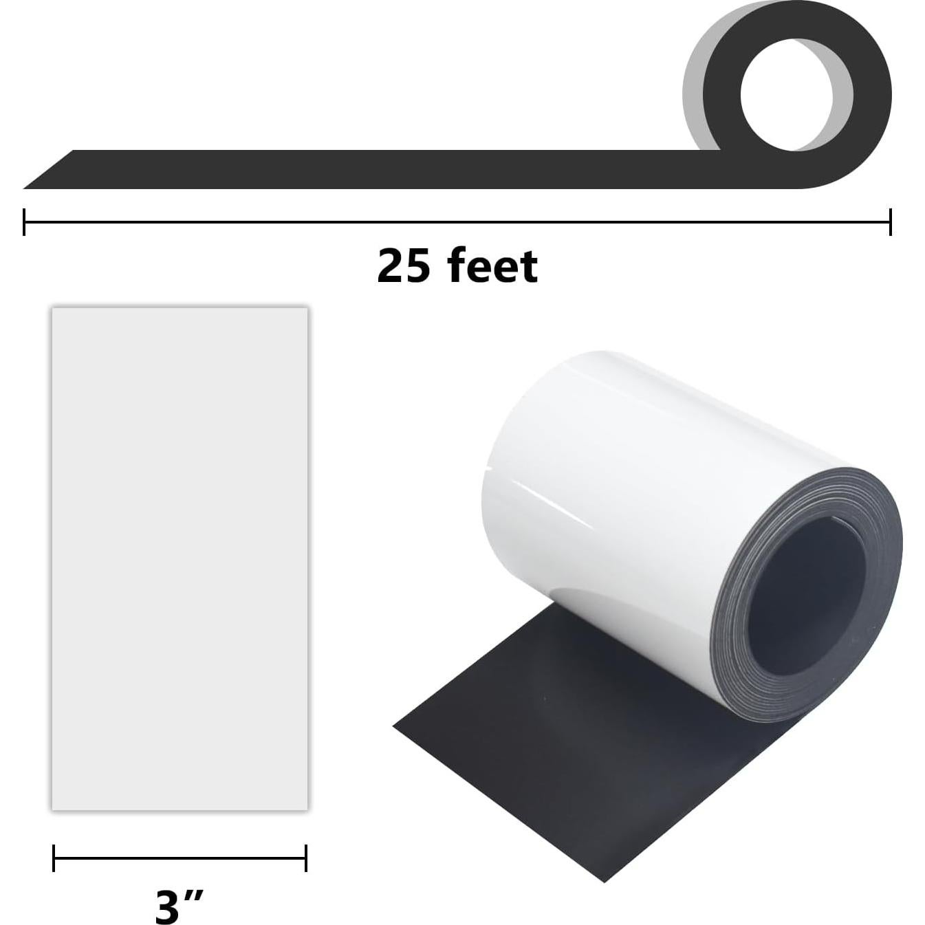 Tiras Magnéticas Borrables en Seco Yamsop 0.91m x 7.62m Blancas