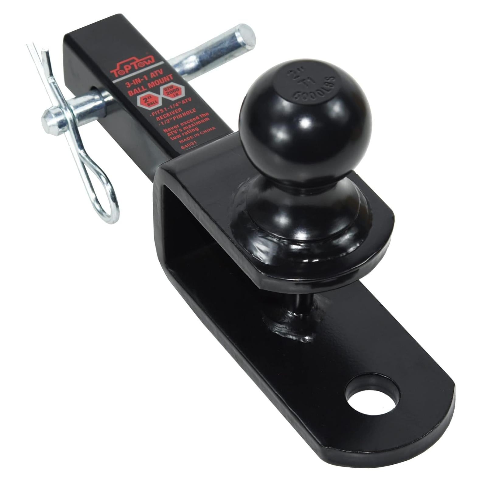 Enganche de Remolque TOPTOW para ATV/UTV, Bola 5 cm, Receptor 3 cm