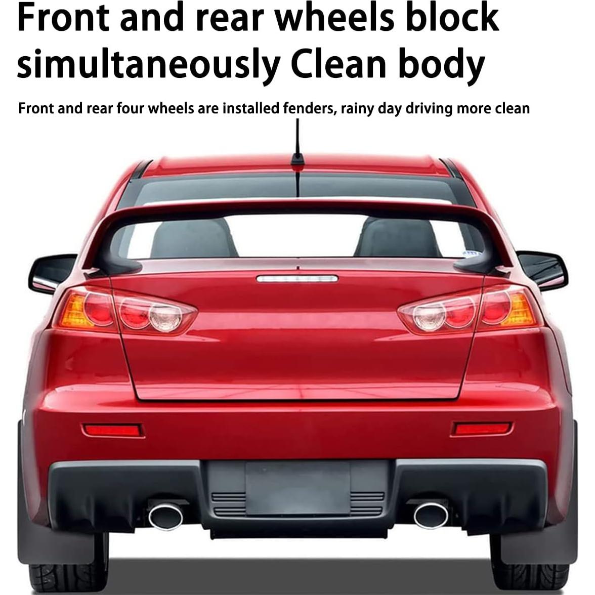 Juego de 4 Guardabarros Universales Moioee para Auto Negro