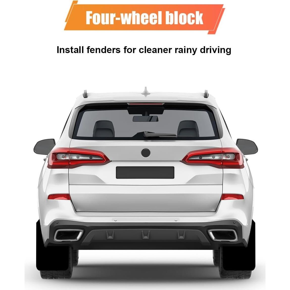 Guardabarros Universales ZIMISI para Automóvil 38.5x29.5cm Negro