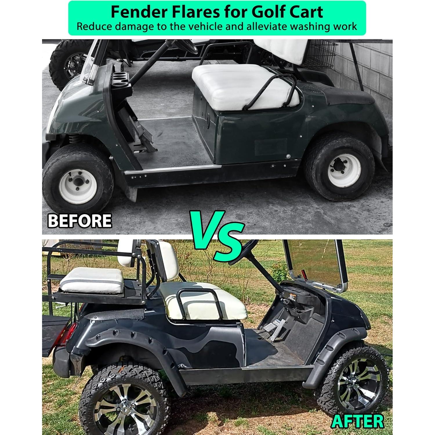 Guardabarros Delanteros y Traseros POKIAUTO para Carrito de Golf Yamaha G14 G16 G19 G20 G22 - Kit 4PCS