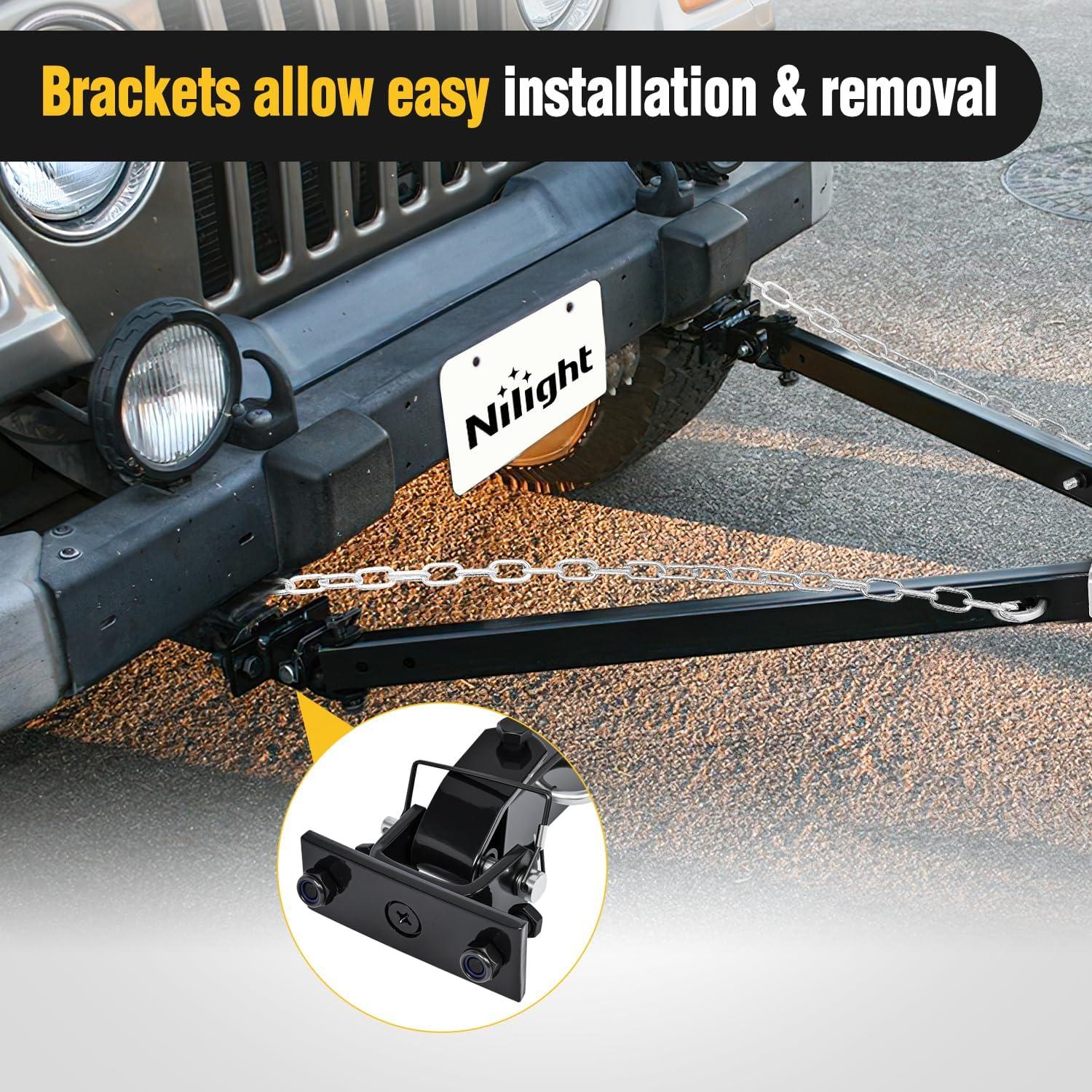 Barra de remolque Nilight 93141A 2495 kg universal con cadenas