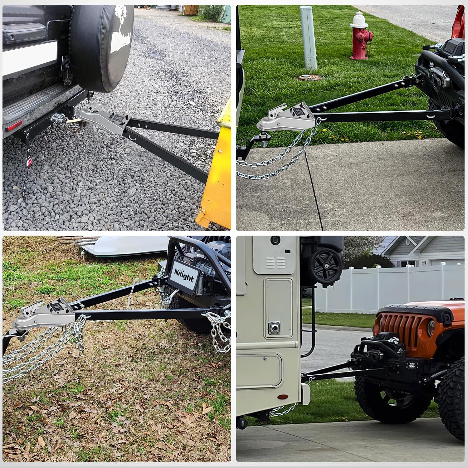 Barra de remolque Nilight 93141A 2495 kg universal con cadenas