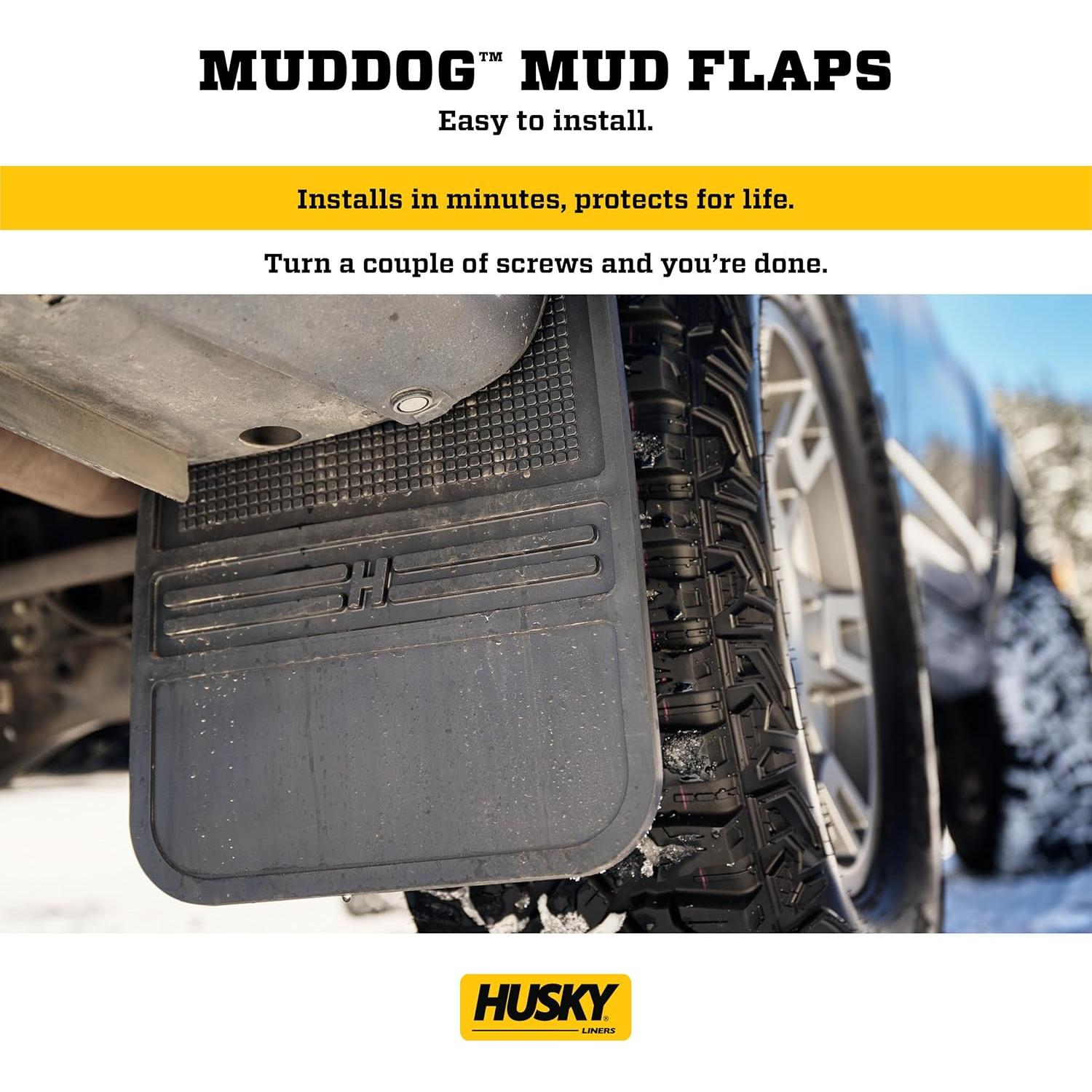 Guardabarros Delanteros de Goma Husky Liners 30.48 cm Negro