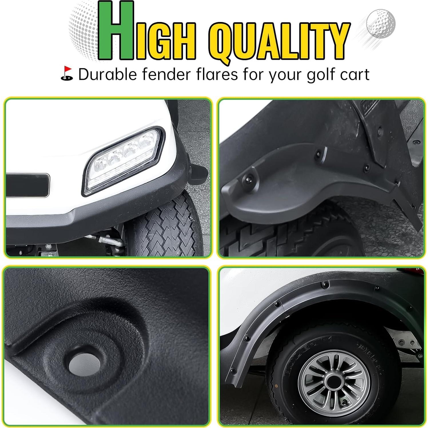 Guardabarros Negro CYOOYC para Carrito Golf Club Car Tempo 2017-2025