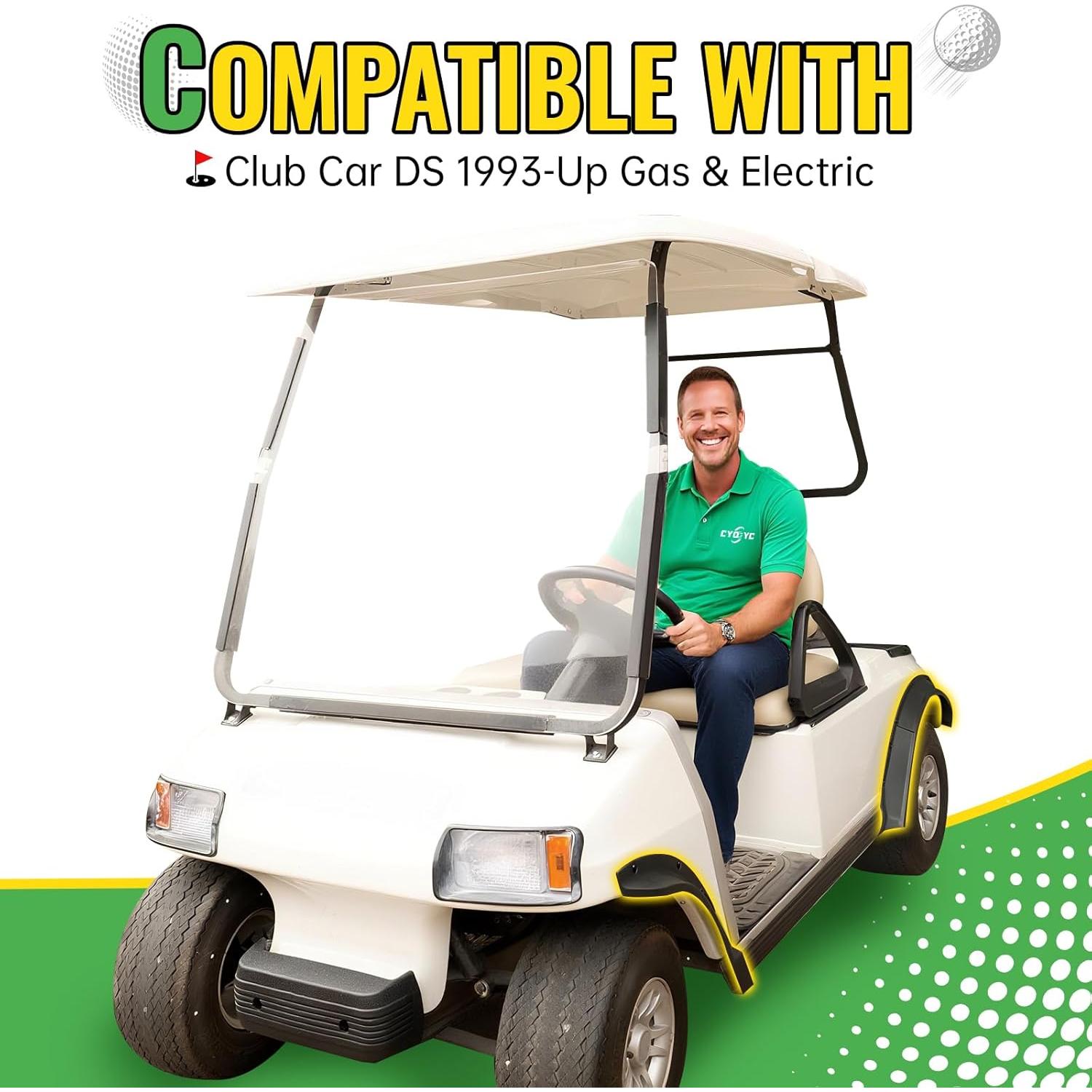 Guardabarros Delanteros y Traseros CYOOYC para Club Car DS 1993-2025