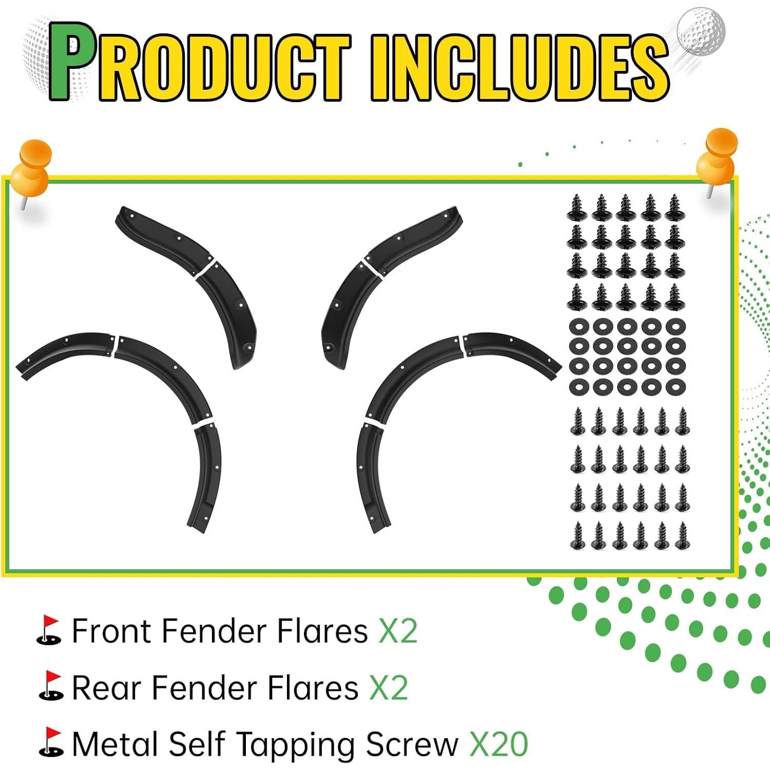 Guardabarros Delanteros y Traseros CYOOYC para Club Car DS 1993-2025
