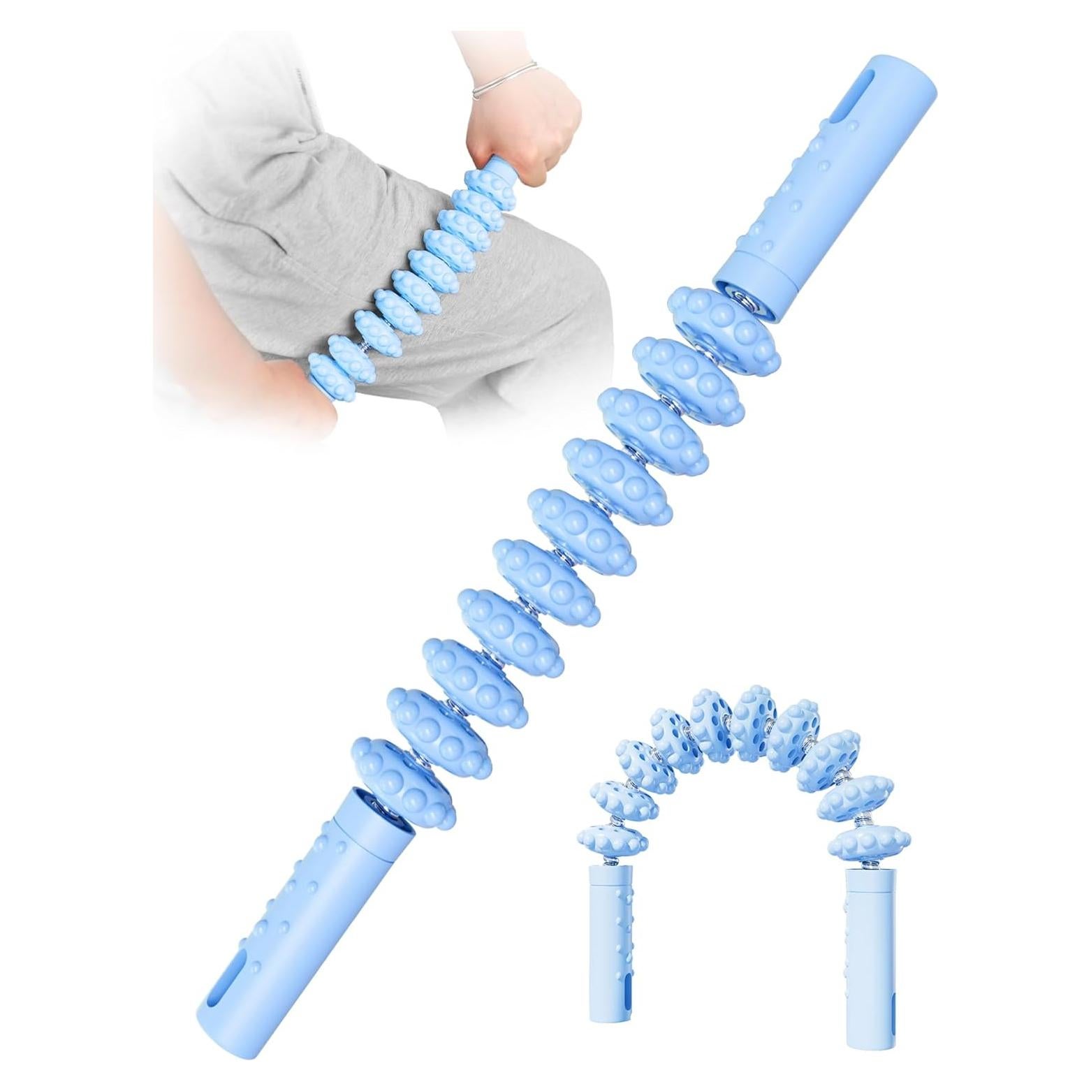 Palillo de Rodillo Muscular WKWE Azul - Masaje Flexible para Alivio