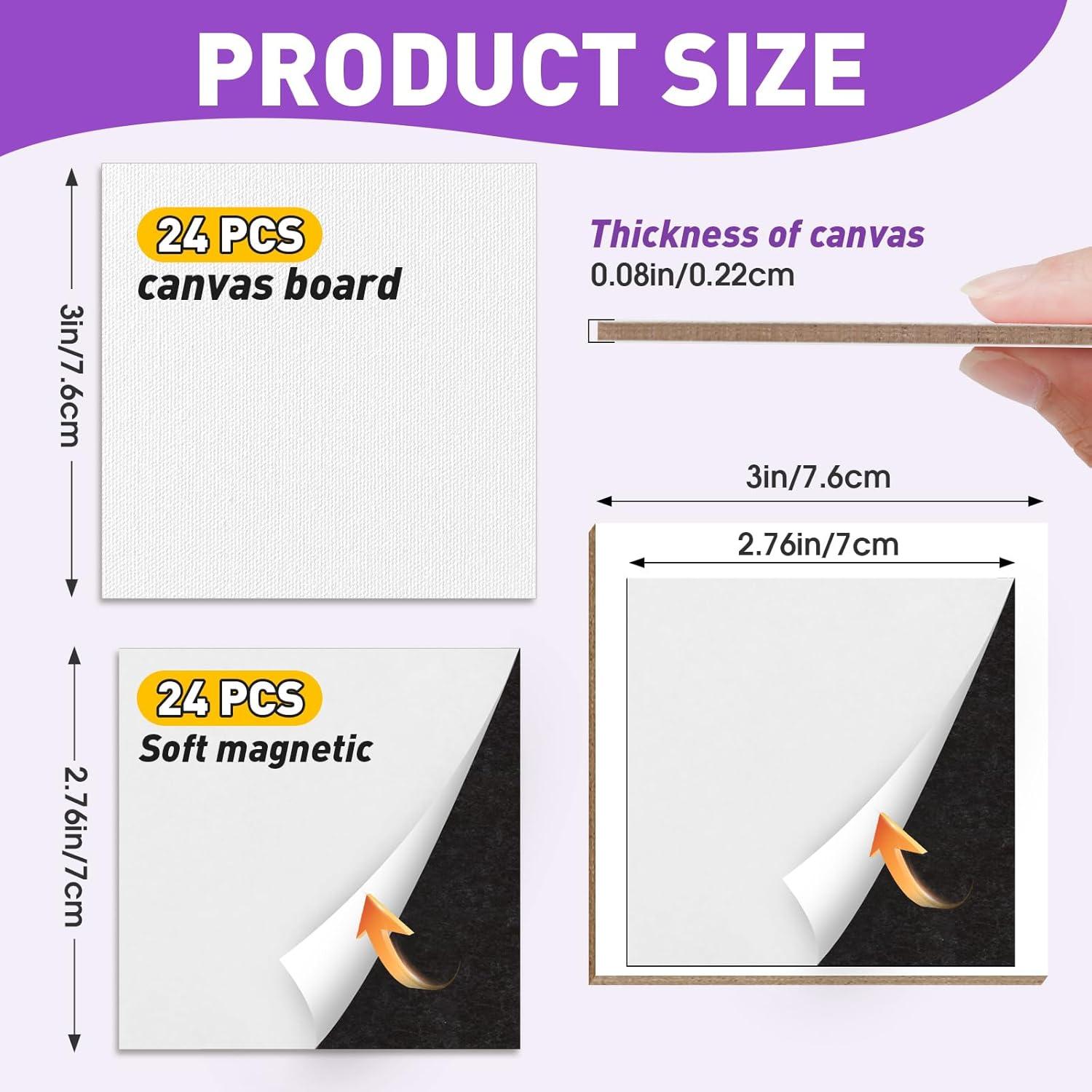 Paquete de 24 Lienzos Magnéticos Mini 7.6x7.6cm ESRICH