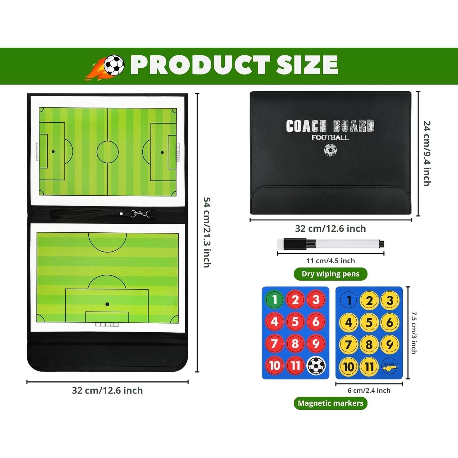 Clipboard Táctico de Fútbol YCConcept con Pizarra Magnética