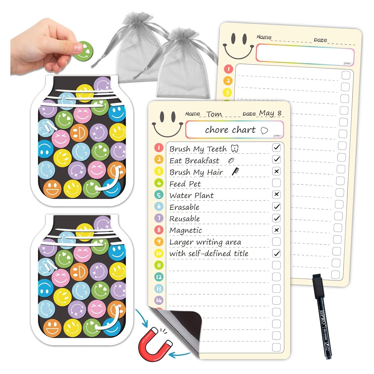 Tableros Magnéticos de Tareas JJPRO Amarillo 2 Piezas 25.4x14 cm