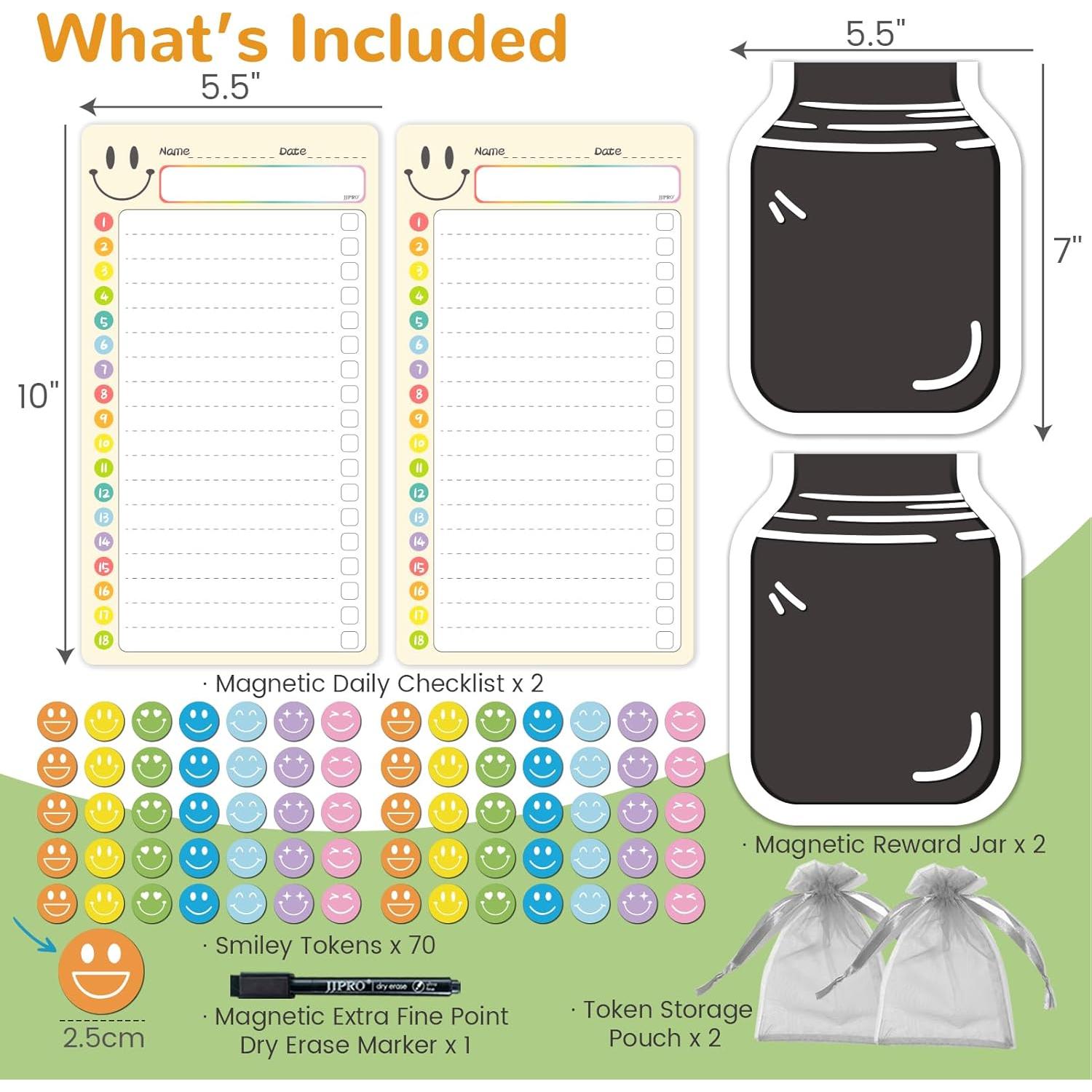 Tableros Magnéticos de Tareas JJPRO Amarillo 2 Piezas 25.4x14 cm