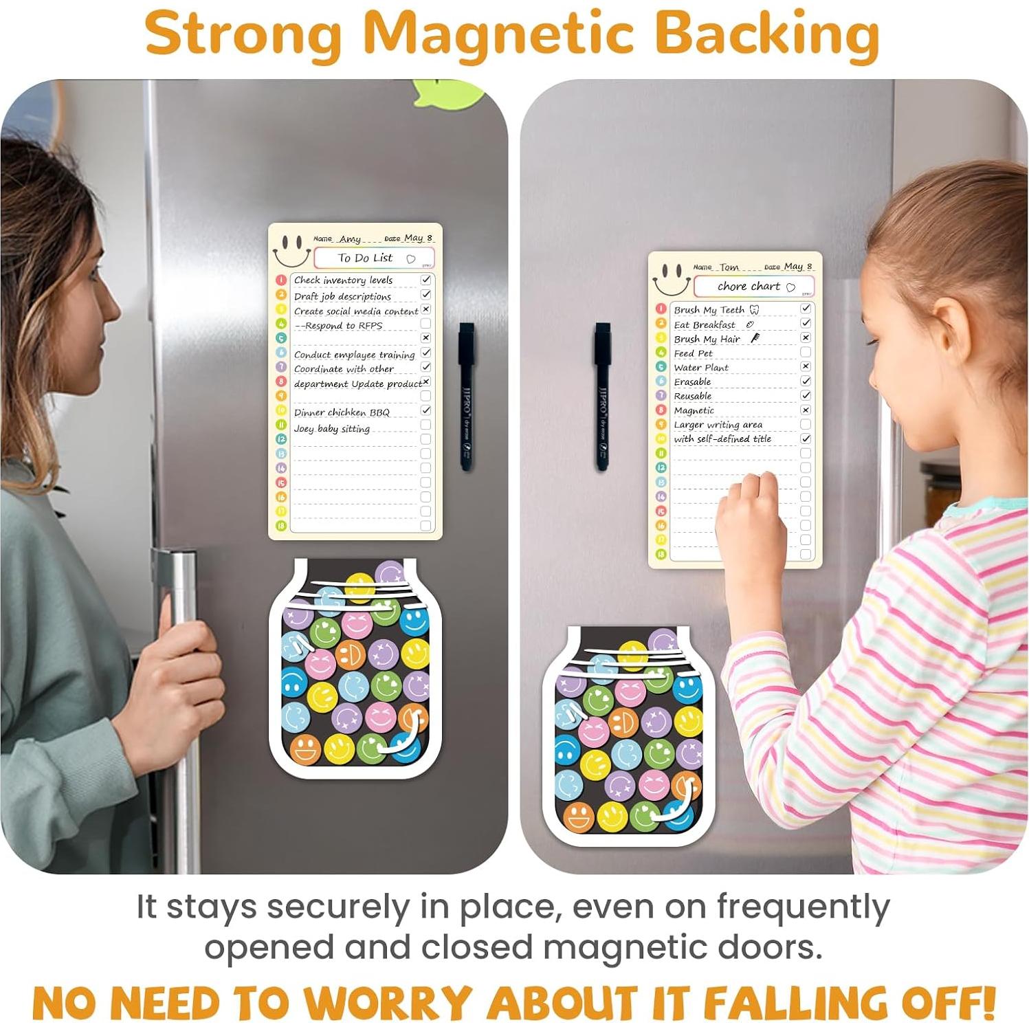 Tableros Magnéticos de Tareas JJPRO Amarillo 2 Piezas 25.4x14 cm