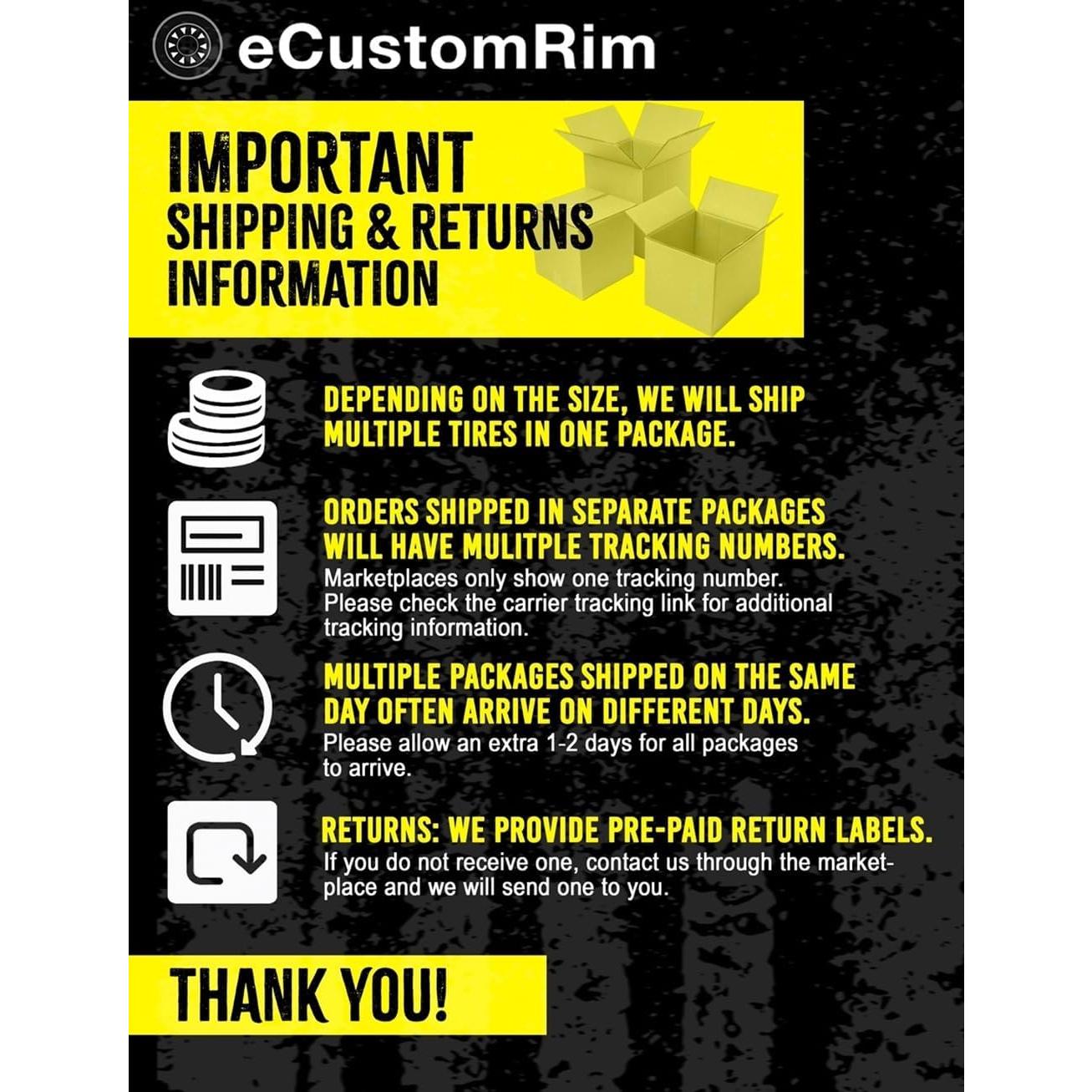 Neumáticos para Carro de Golf eCustomRim 18x8.5-8 - 2 Piezas