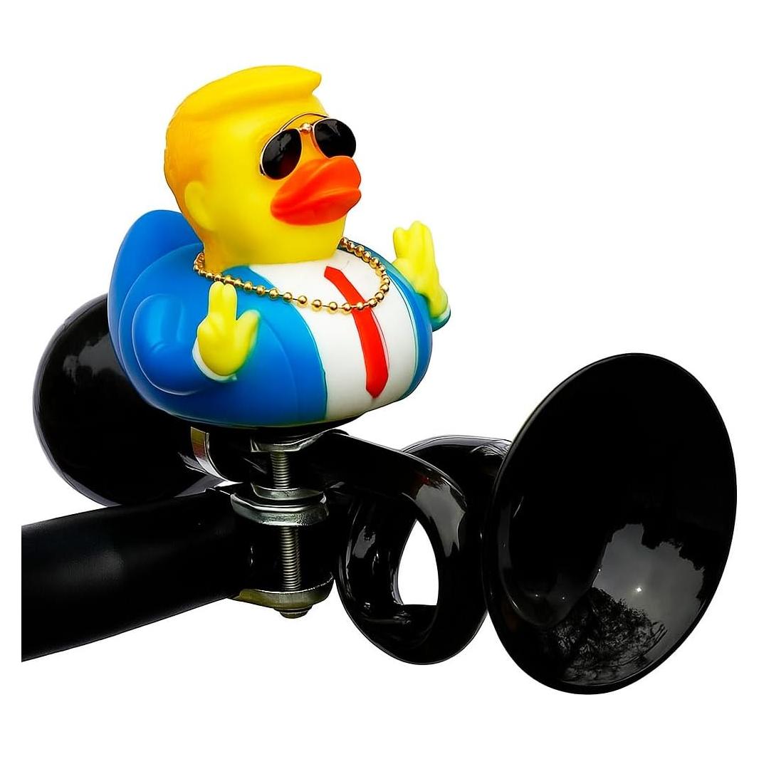 Timbre de bicicleta Lanxitown clásico con pato de goma negro