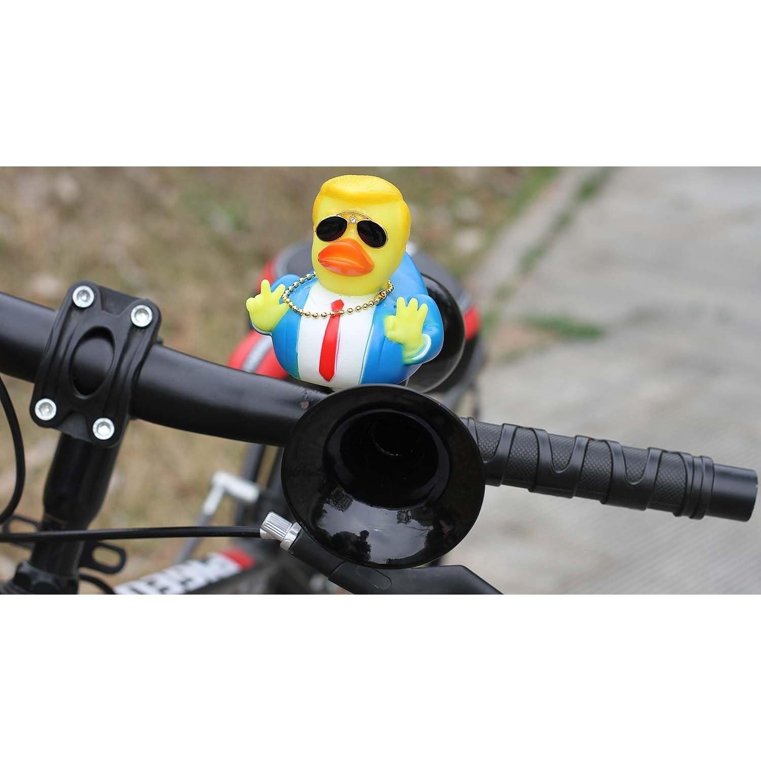 Timbre de bicicleta Lanxitown clásico con pato de goma negro