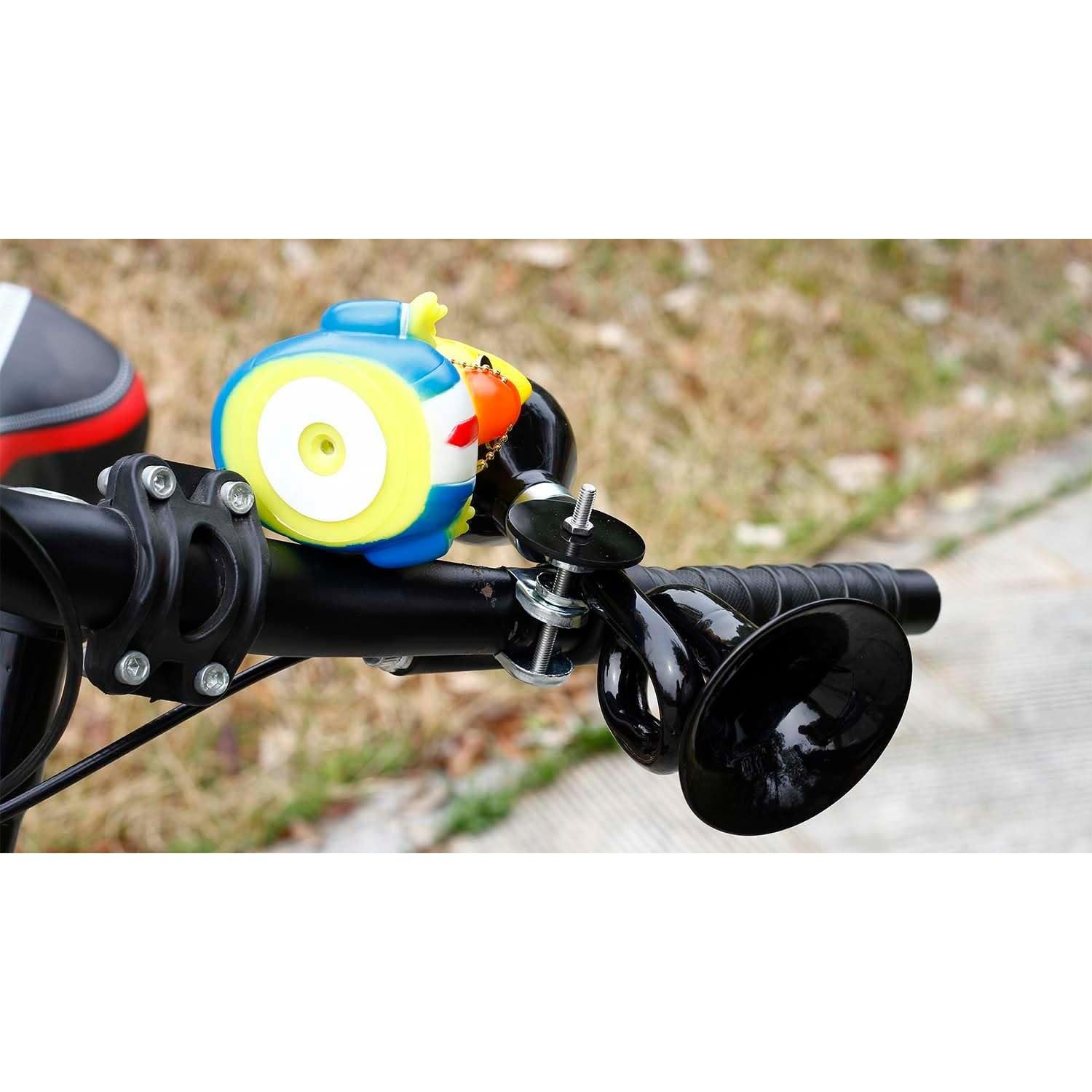 Timbre de bicicleta Lanxitown clásico con pato de goma negro