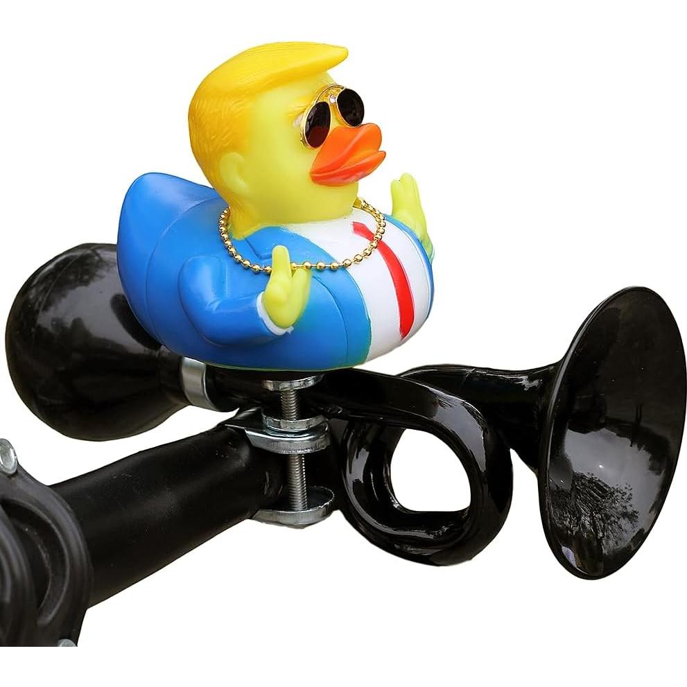 Timbre de bicicleta Lanxitown clásico con pato de goma negro