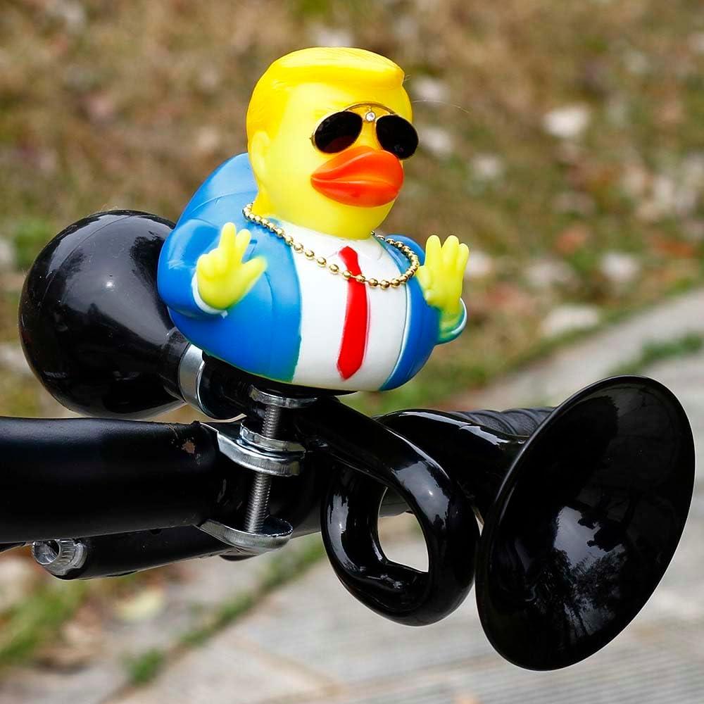 Timbre de bicicleta Lanxitown clásico con pato de goma negro