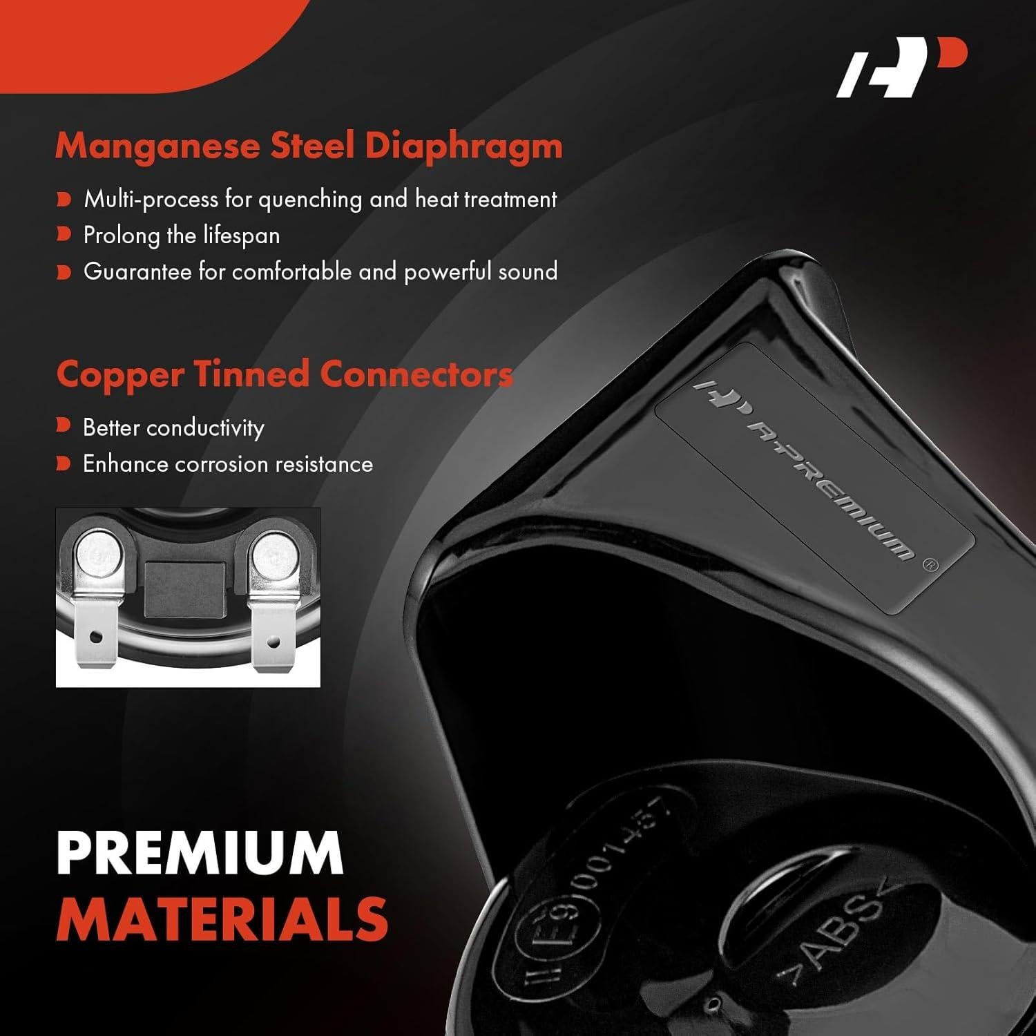 Claxon Eléctrico Doble Cuerno A-Premium 12V 110dB 80mm