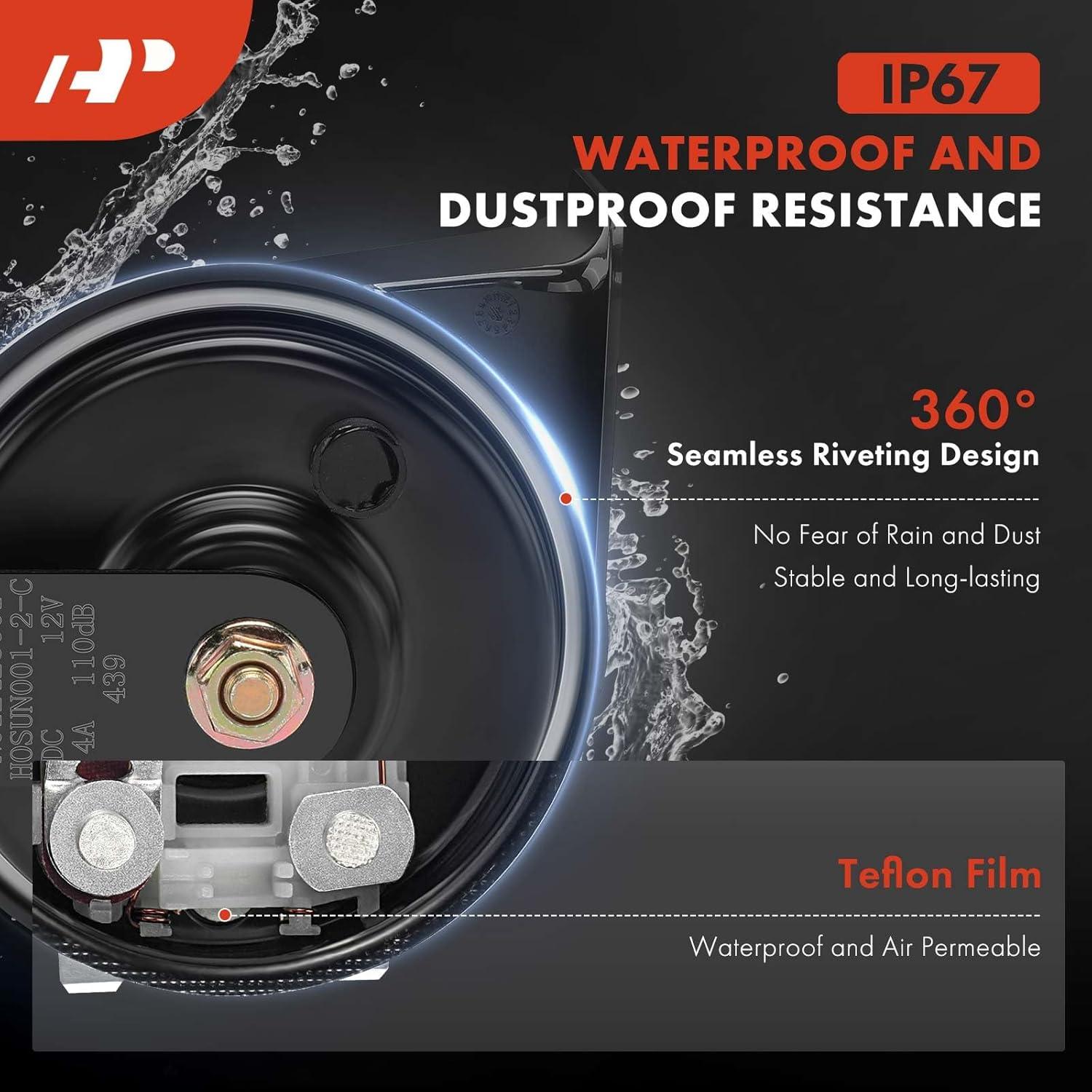 Claxon Eléctrico Doble Cuerno A-Premium 12V 110dB 80mm