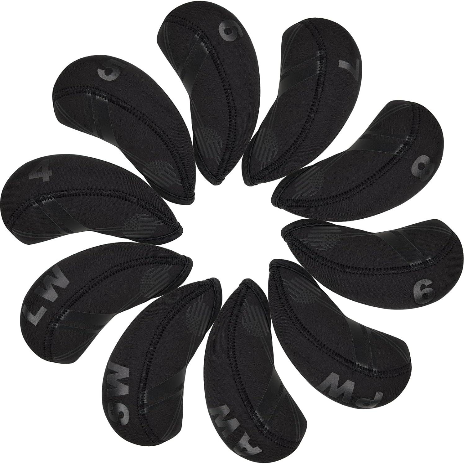 Cubre Hierro de Golf BIG TEETH 10 Piezas Neopreno Negro