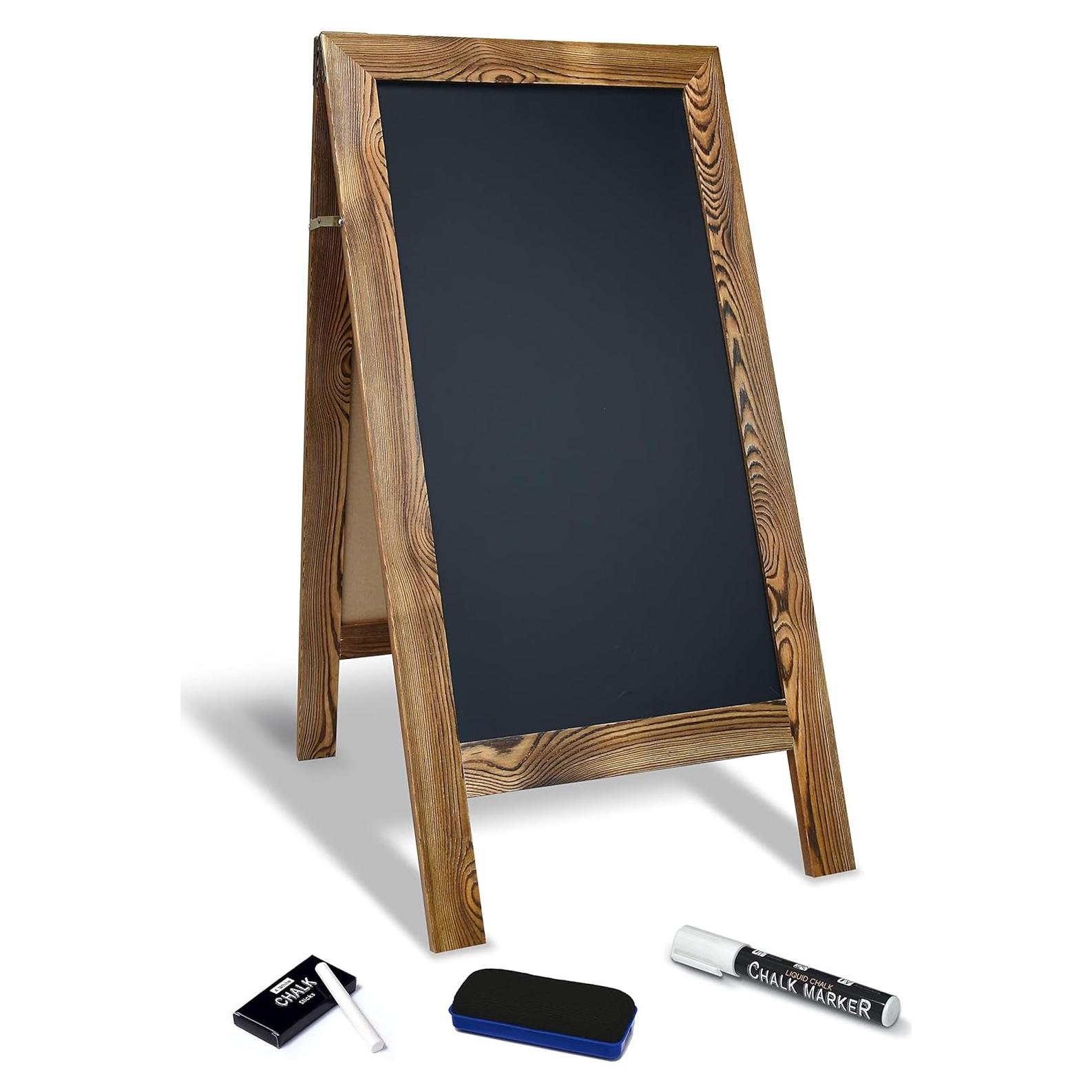 Pizarra Magnética Doble Cara 50.8x101.6 cm Madera Rústica