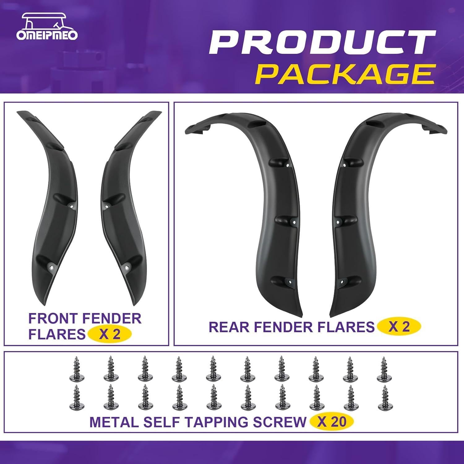 Guardabarros Club Car Precedent 2004-Actualidad - Negro ABS