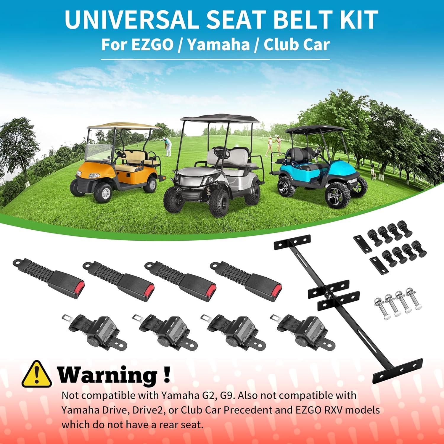 Kit de Cinturones de Seguridad 10L0L para Carro de Golf 4 Pasajeros