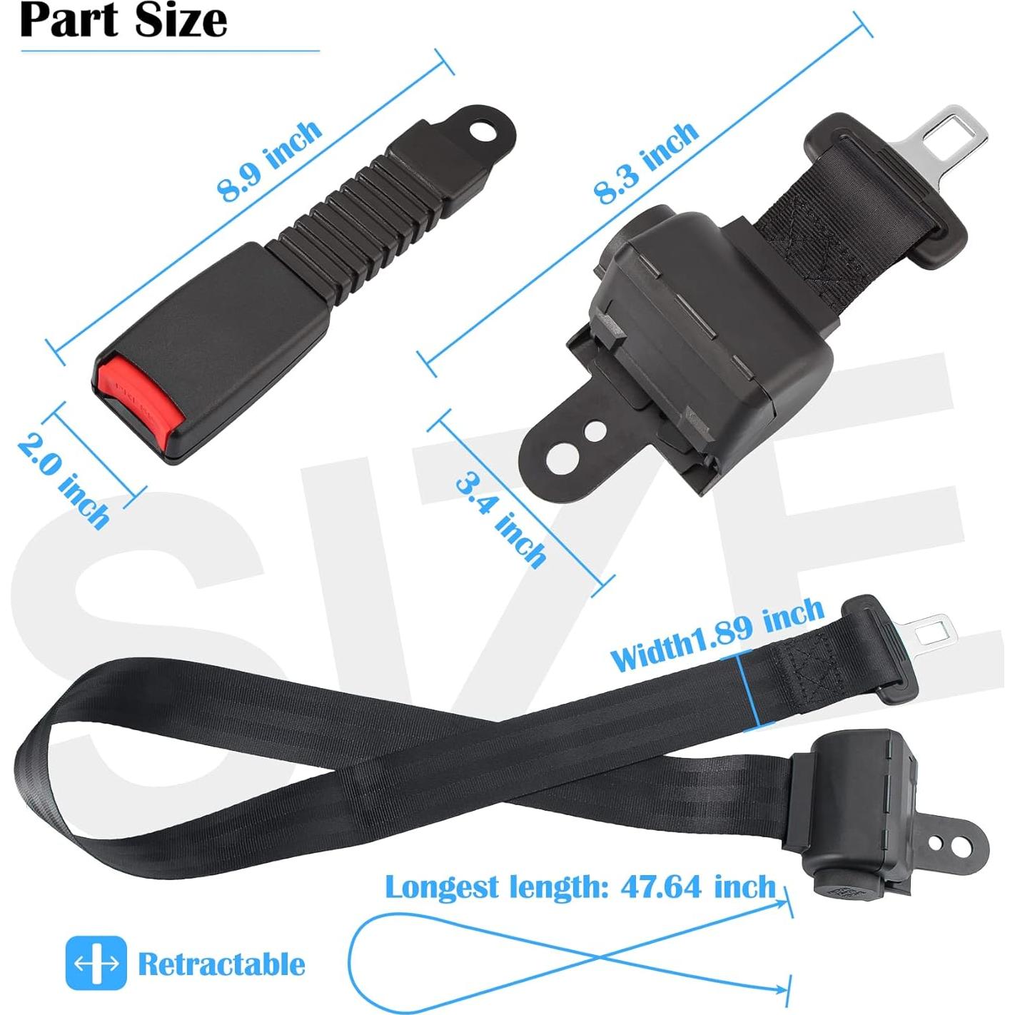 Kit de Cinturones de Seguridad Retráctiles Dewkake para Carritos de Golf