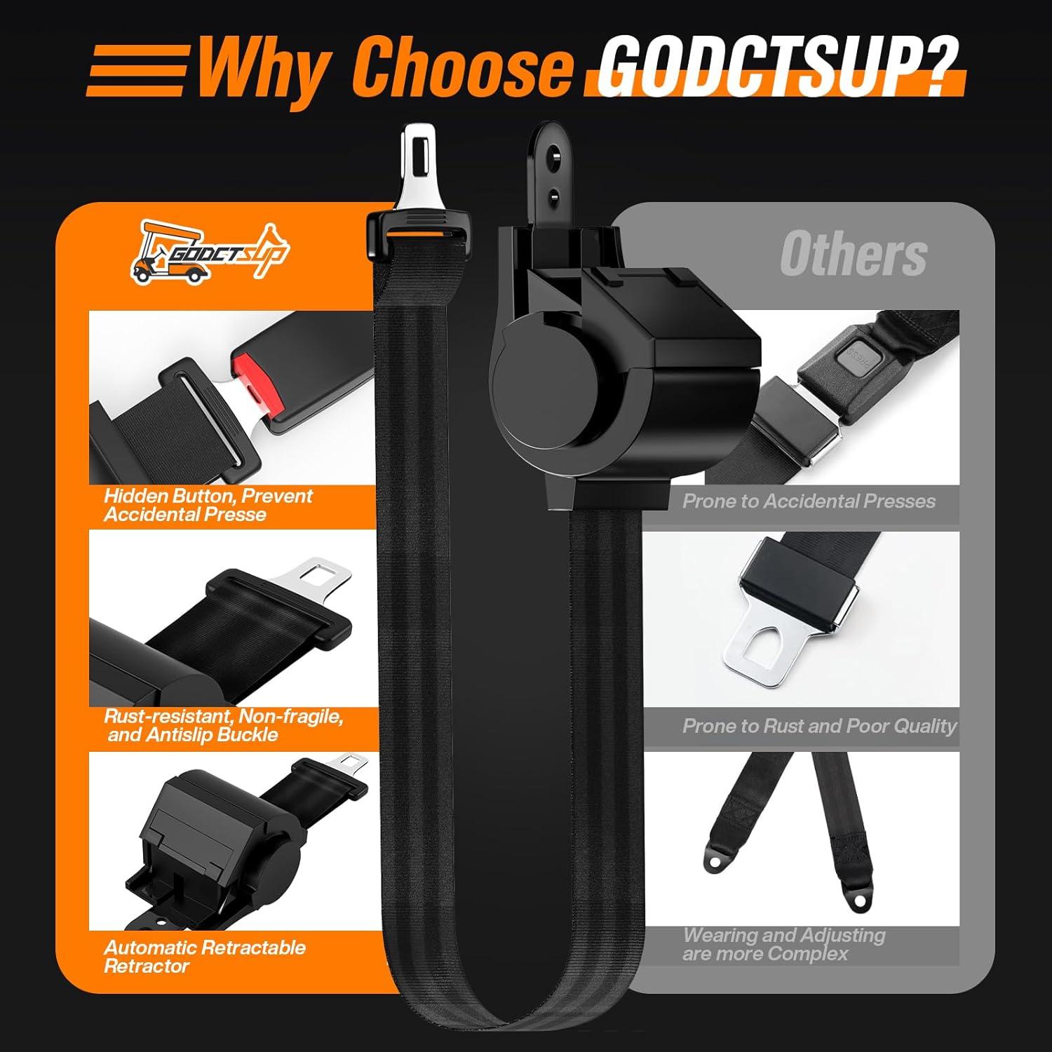 Kit de 4 Cinturones de Seguridad Retráctiles GODCTSUP 106.68 cm