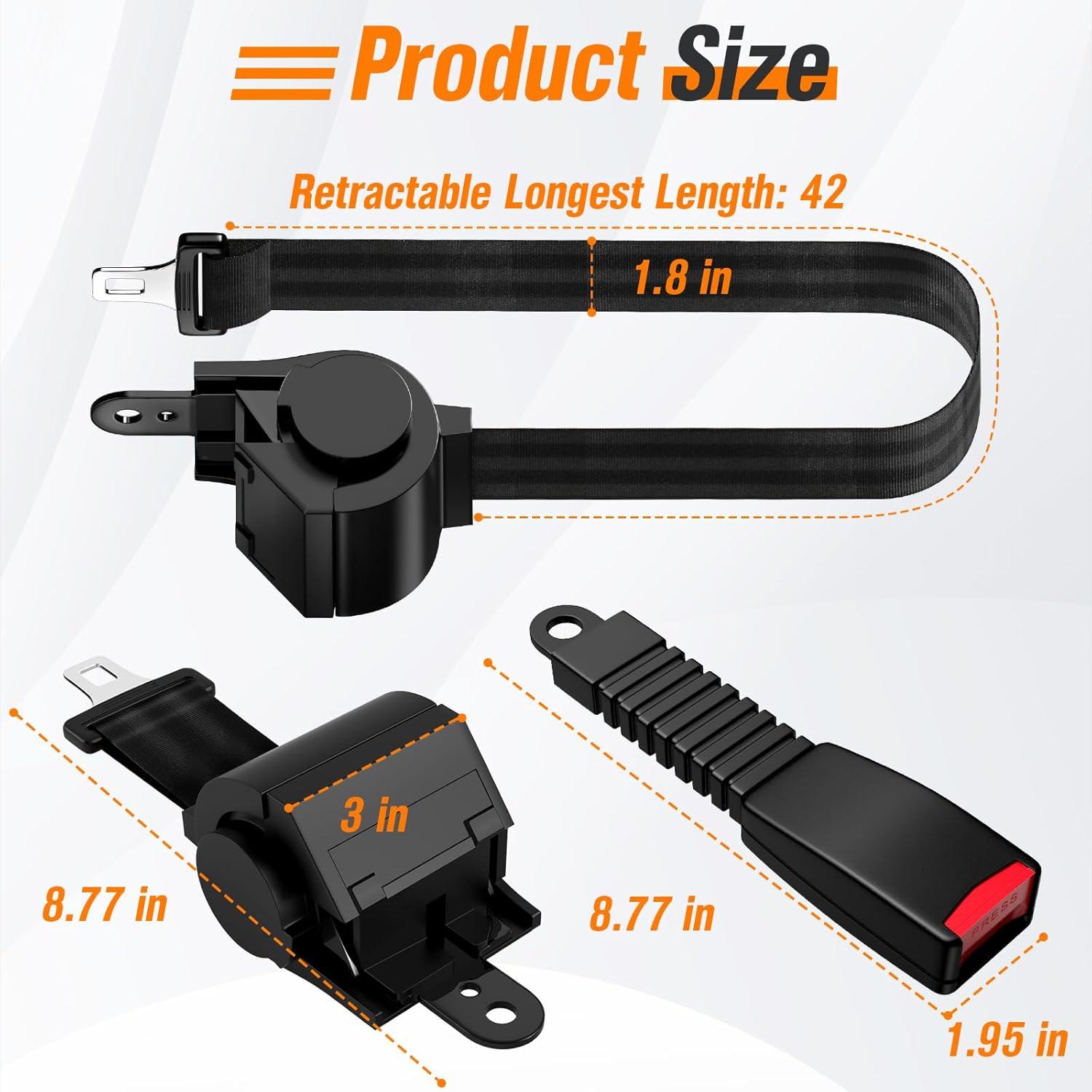 Kit de 4 Cinturones de Seguridad Retráctiles GODCTSUP 106.68 cm