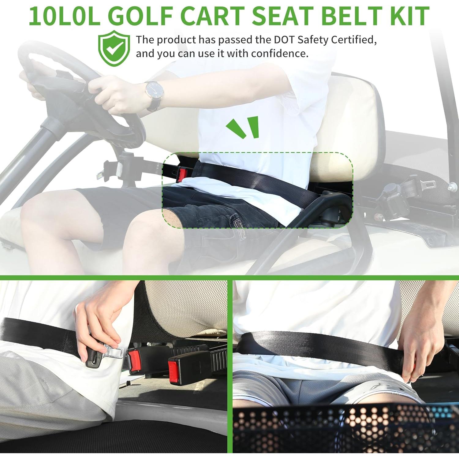 Kit de Cinturones de Seguridad Retráctiles 10L0L para Carritos de Golf