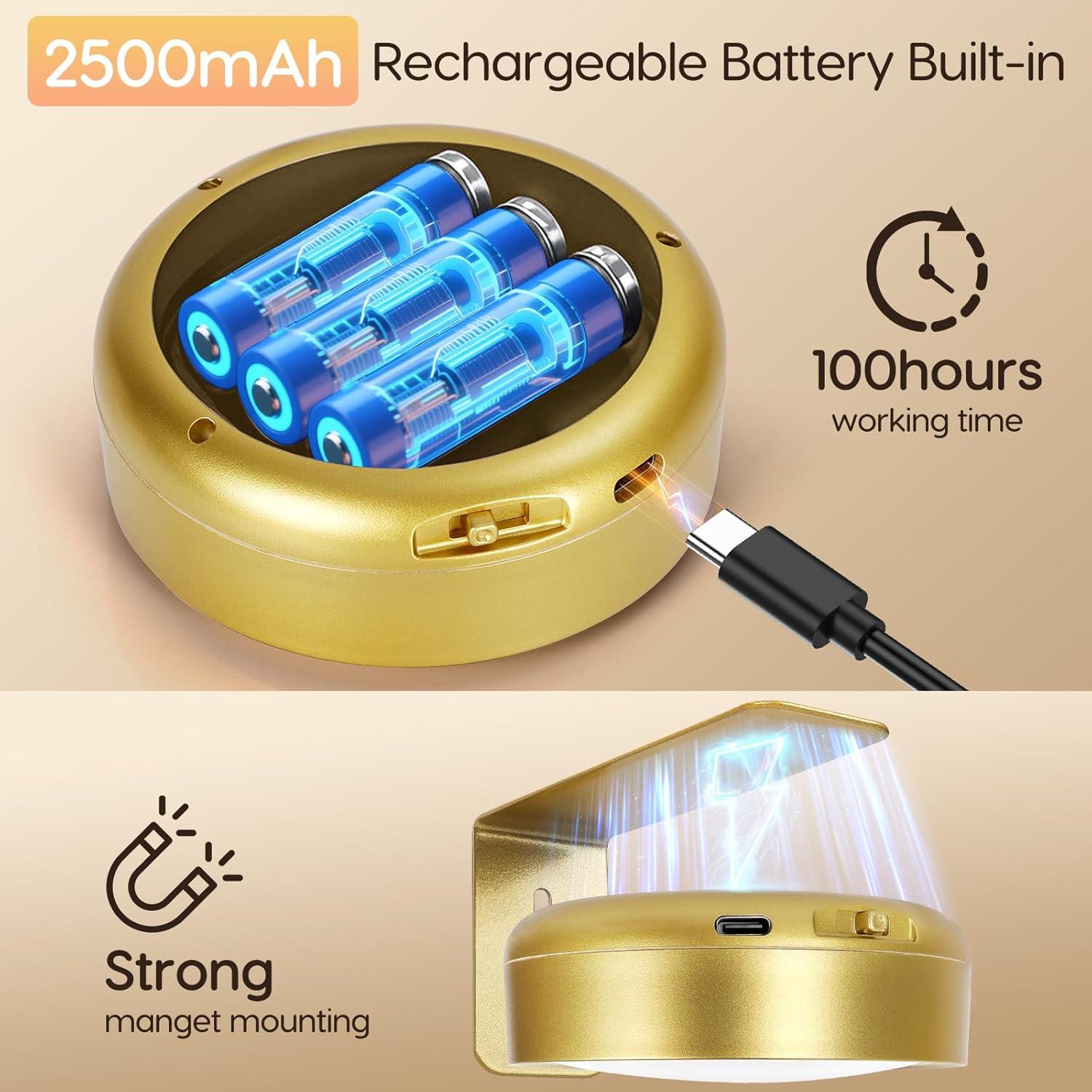 Luz de Pared LED Recargable Arixnks con Control Remoto 3 Modos