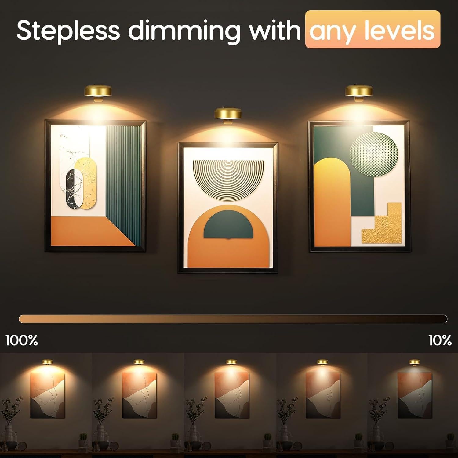 Luz de Pared LED Recargable Arixnks con Control Remoto 3 Modos