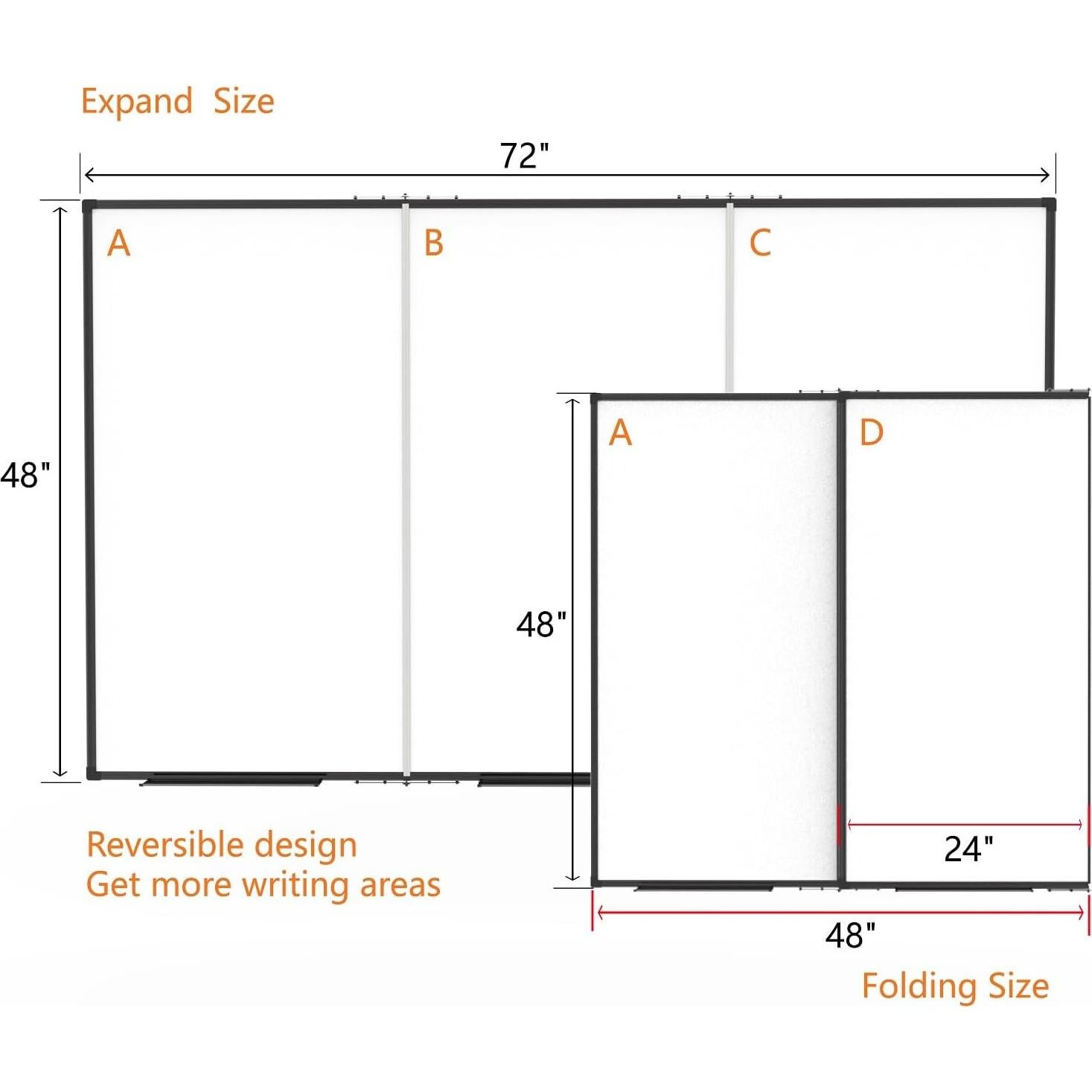 Pizarra Blanca Magnética Plegable AllAreN 182.88x121.92 cm