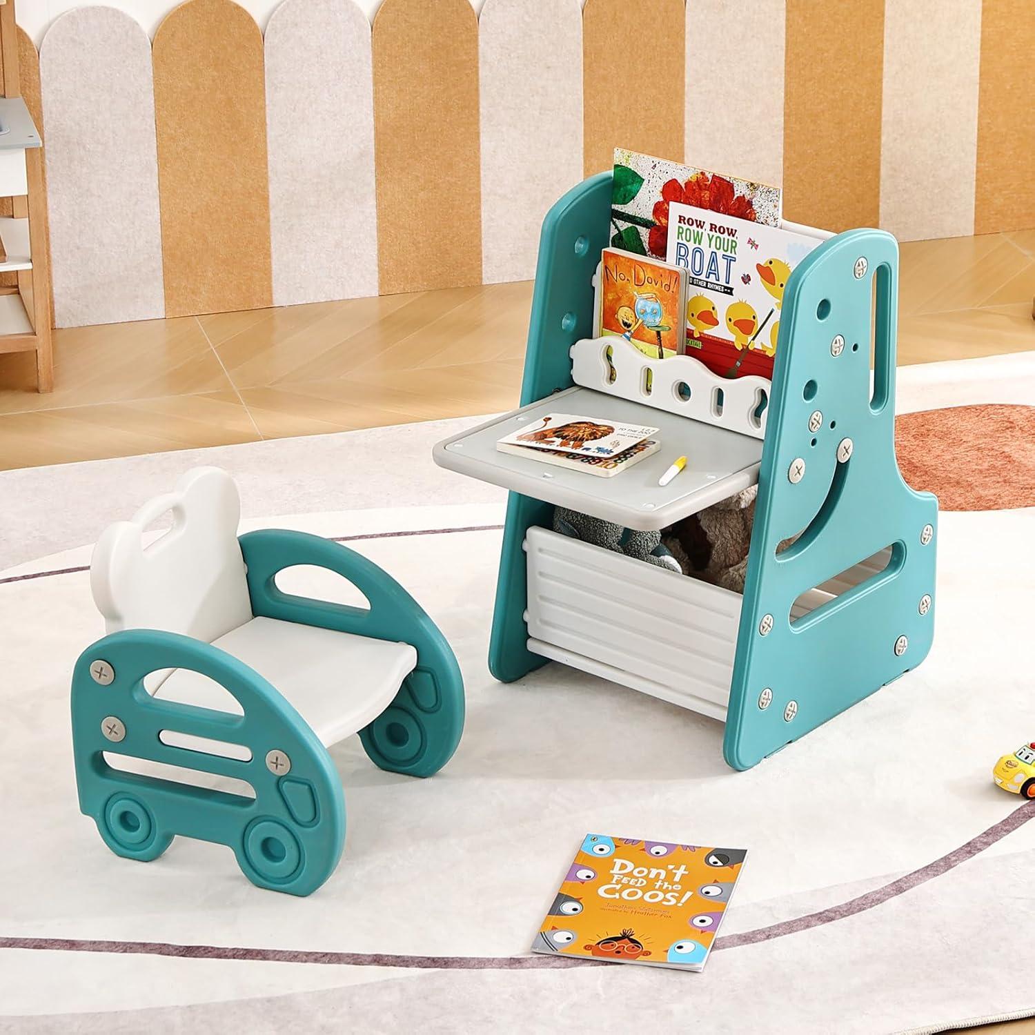 Conjunto de Mesa y Sillas Tiita Kids 3 en 1 Azul