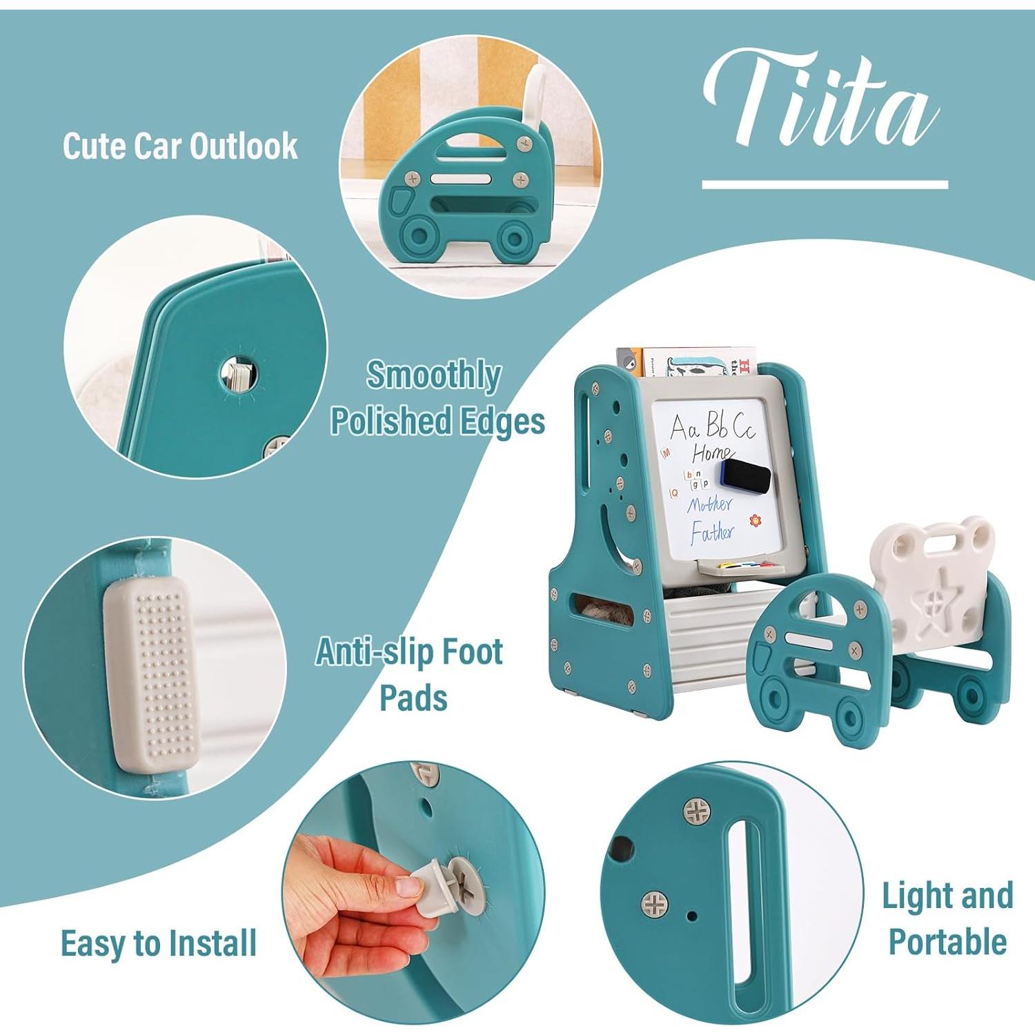 Conjunto de Mesa y Sillas Tiita Kids 3 en 1 Azul