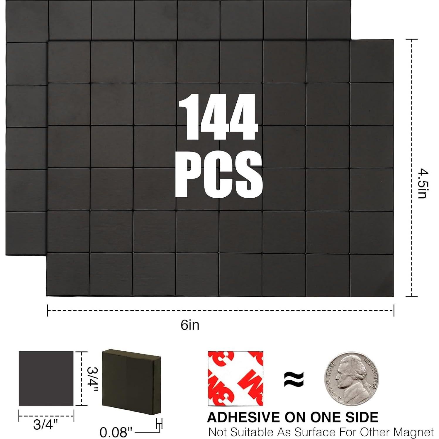 Cuadrados Magnéticos Adhesivos 3M CHUNNIAO 144PCS 1.9x1.9cm