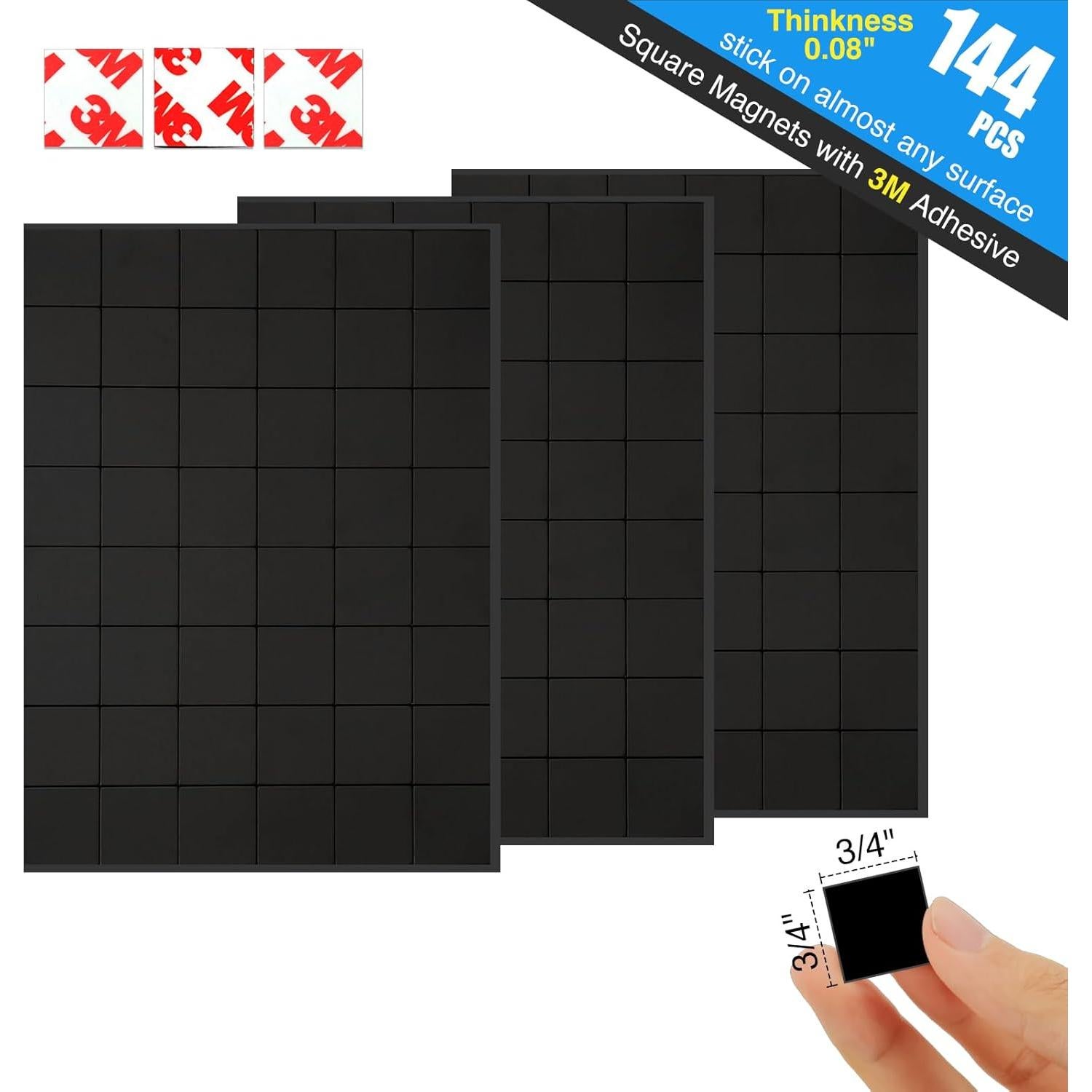 Cuadrados Magnéticos Adhesivos 3M CHUNNIAO 144PCS 1.9x1.9cm