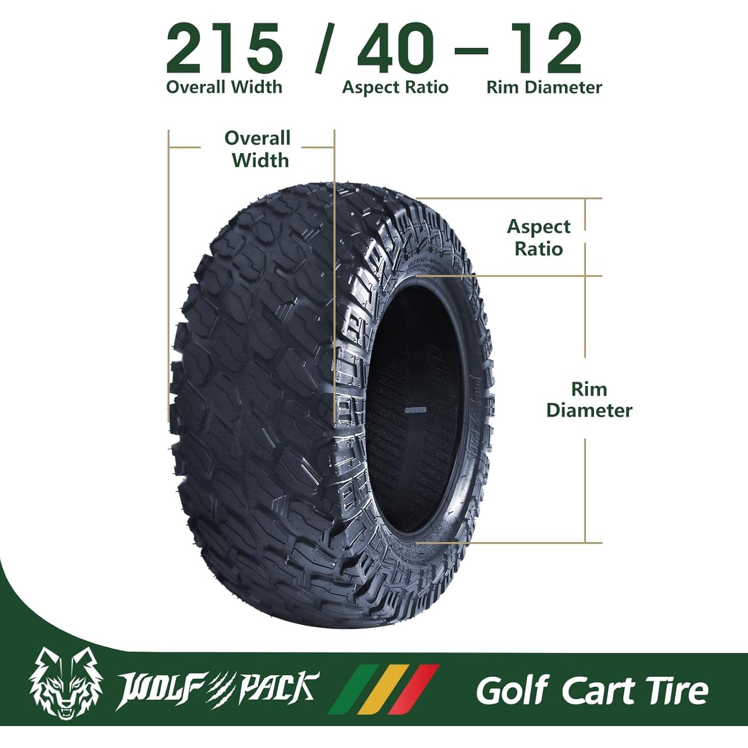 Neumáticos WOLF PACK 215/40-12 para Carro de Golf Todo Terreno