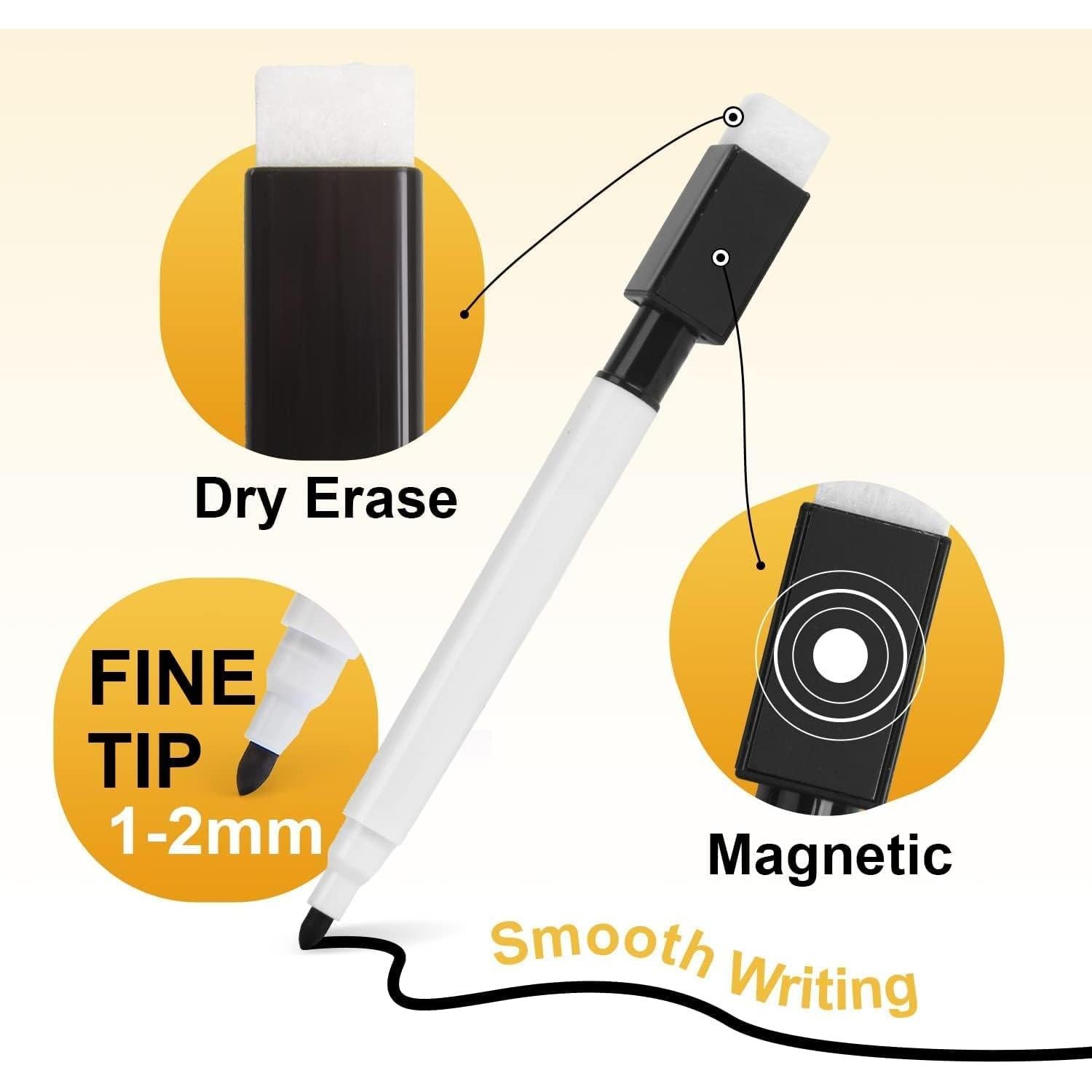 20 Marcadores Magnéticos de Pizarra Blanca SULOLI Negros