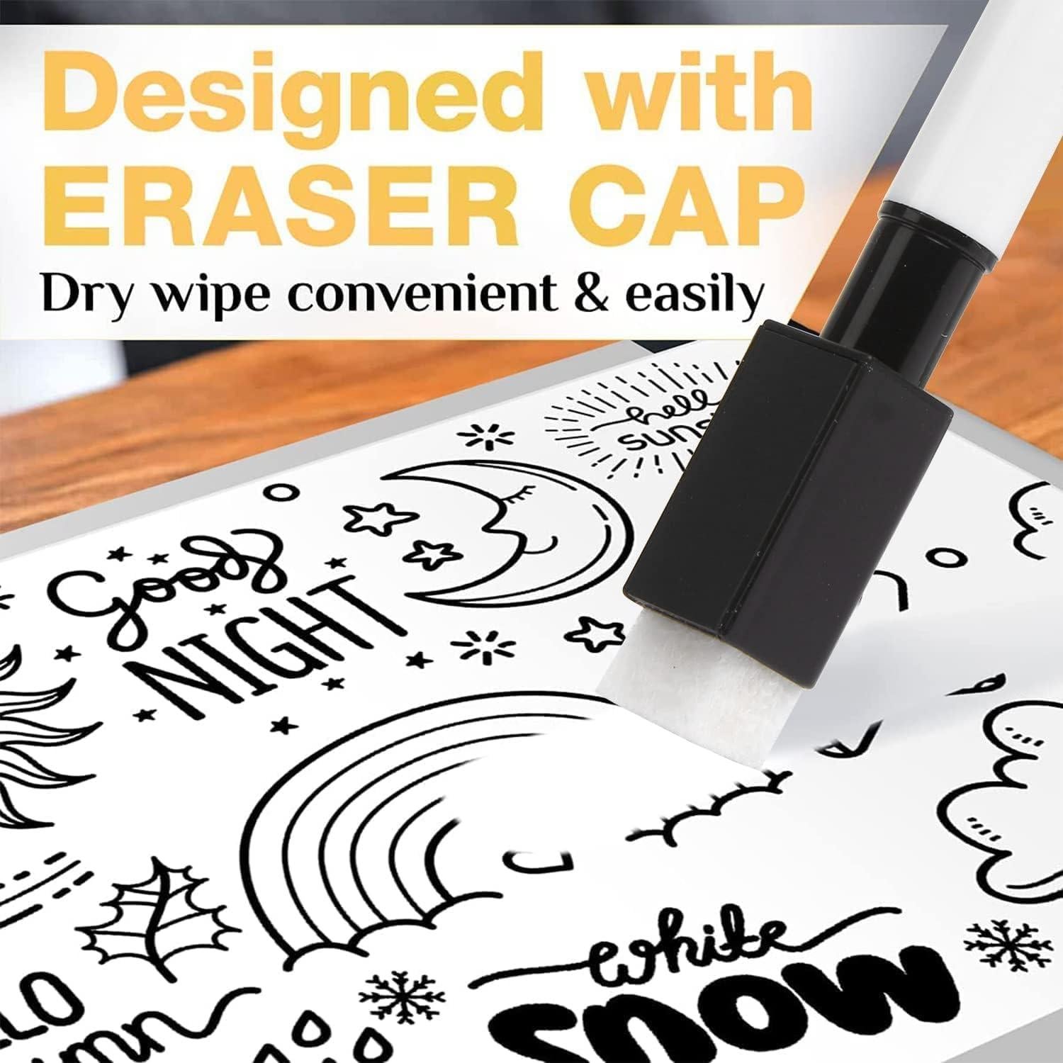 20 Marcadores Magnéticos de Pizarra Blanca SULOLI Negros