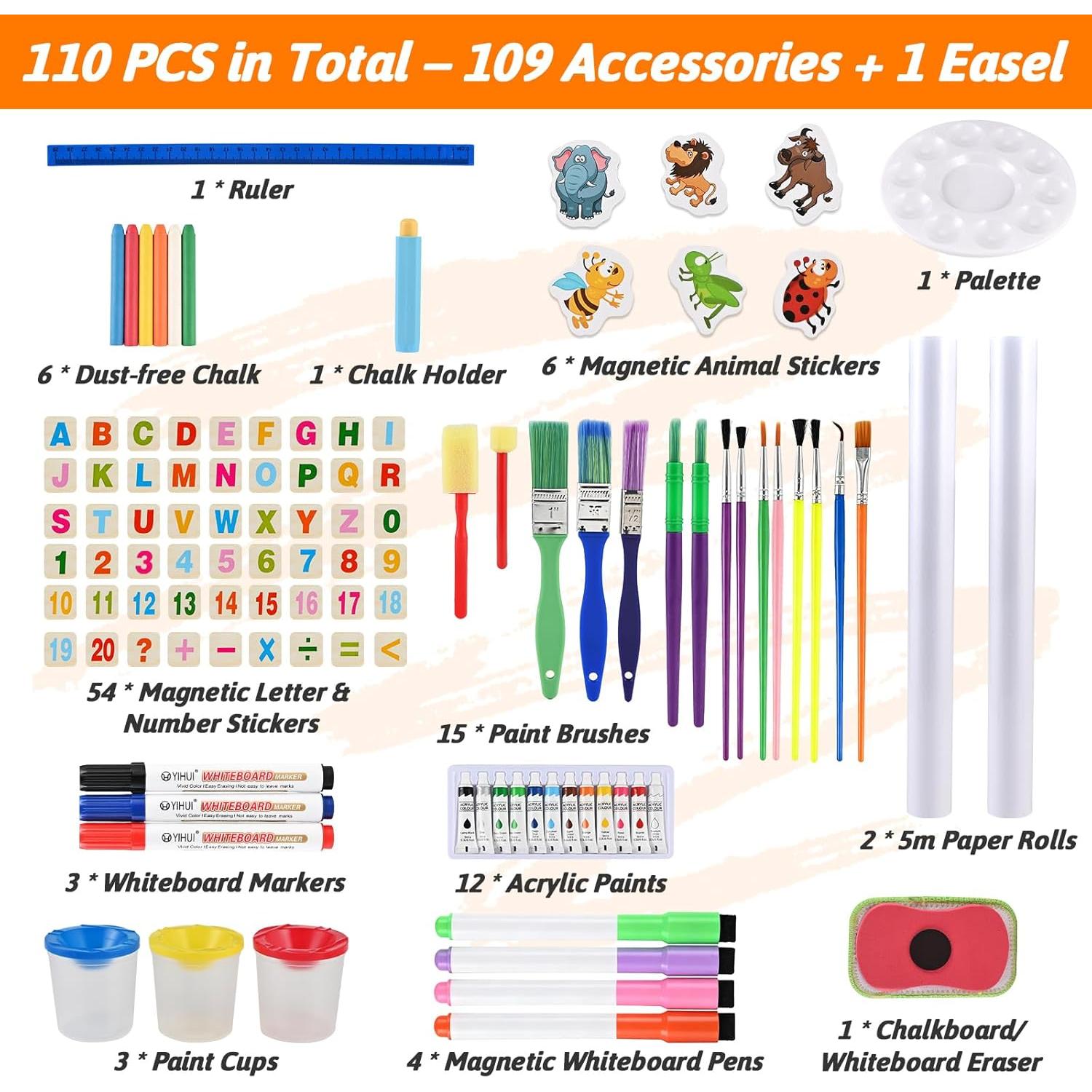 Caballete de Arte Ajustable Goldge para Niños 3-8 Años