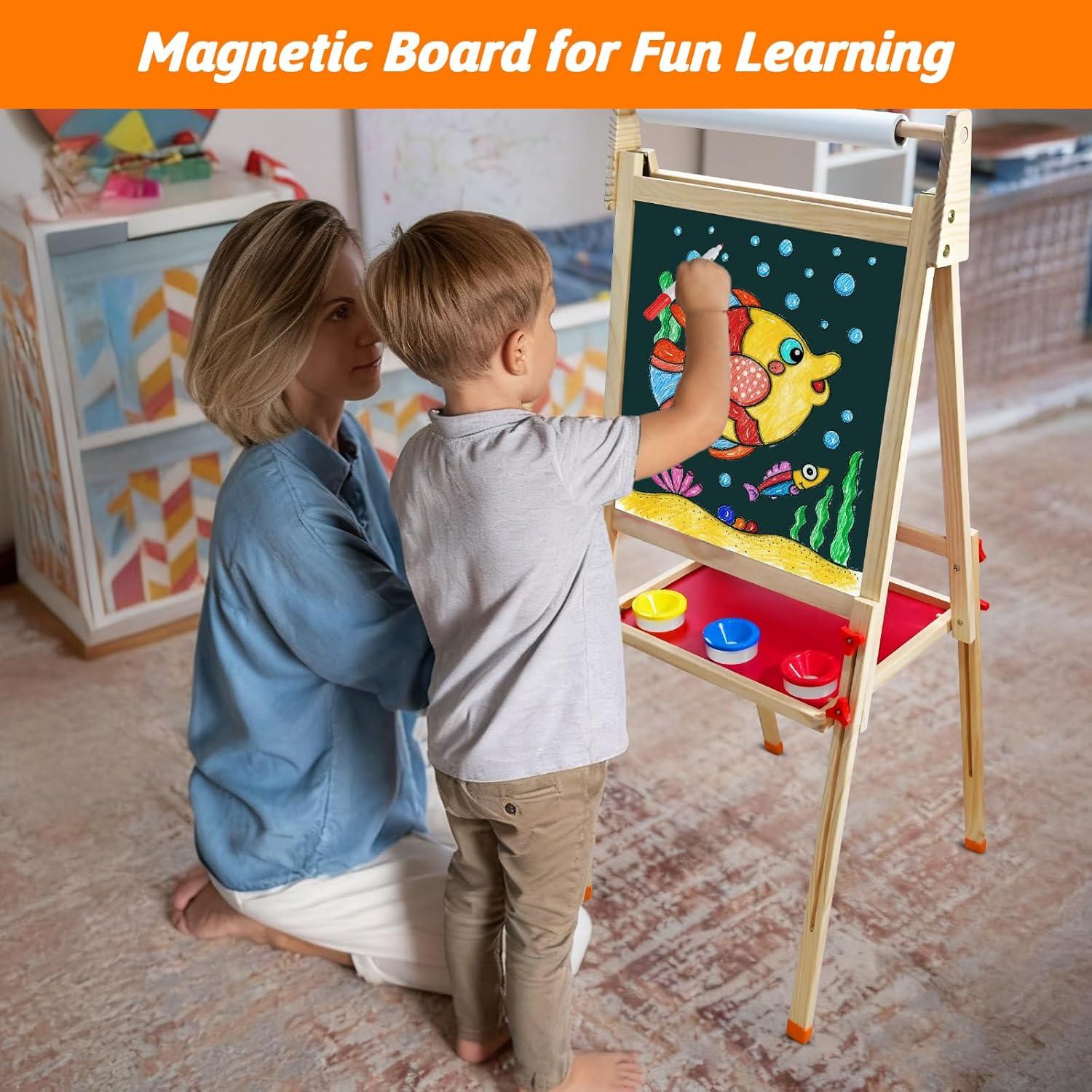 Caballete de Arte Ajustable Goldge para Niños 3-8 Años