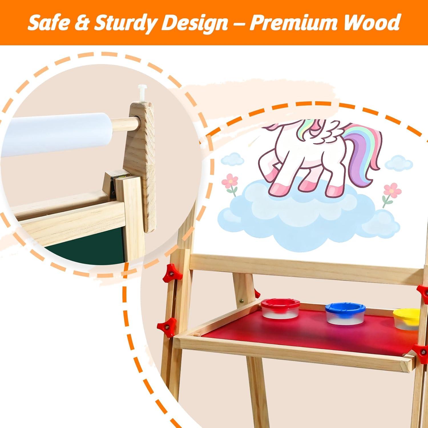 Caballete de Arte Ajustable Goldge para Niños 3-8 Años