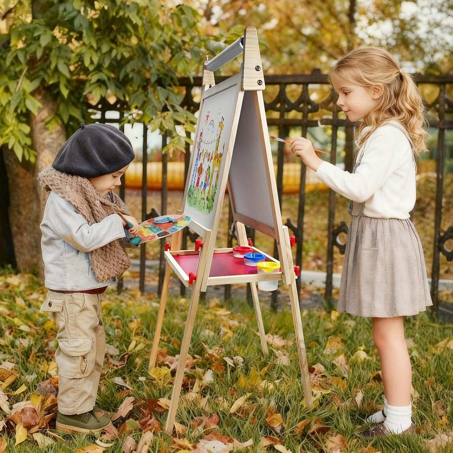 Caballete de Arte Ajustable Goldge para Niños 3-8 Años